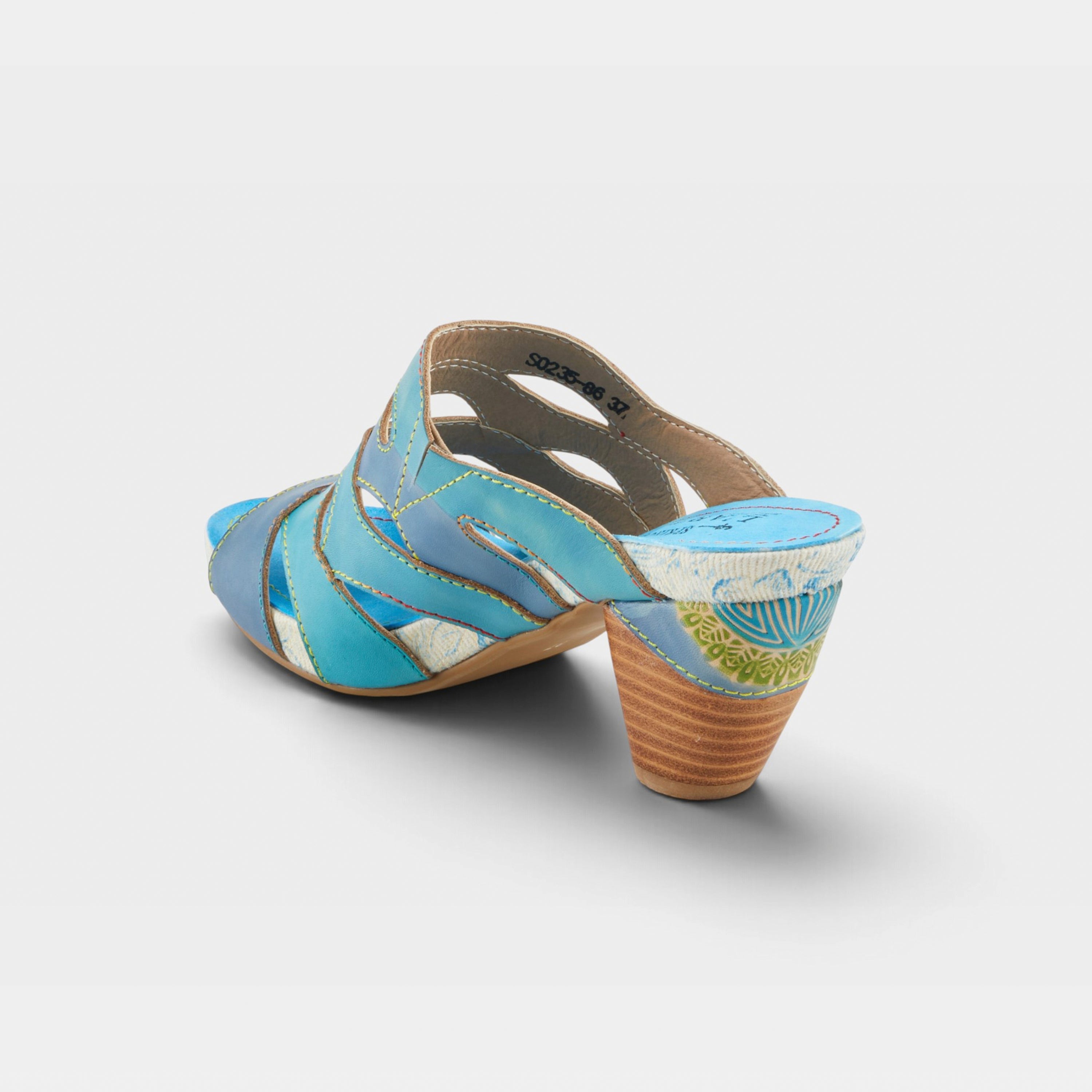 L'Artiste Pita sandals in Turquoise Multi, alternate angle view