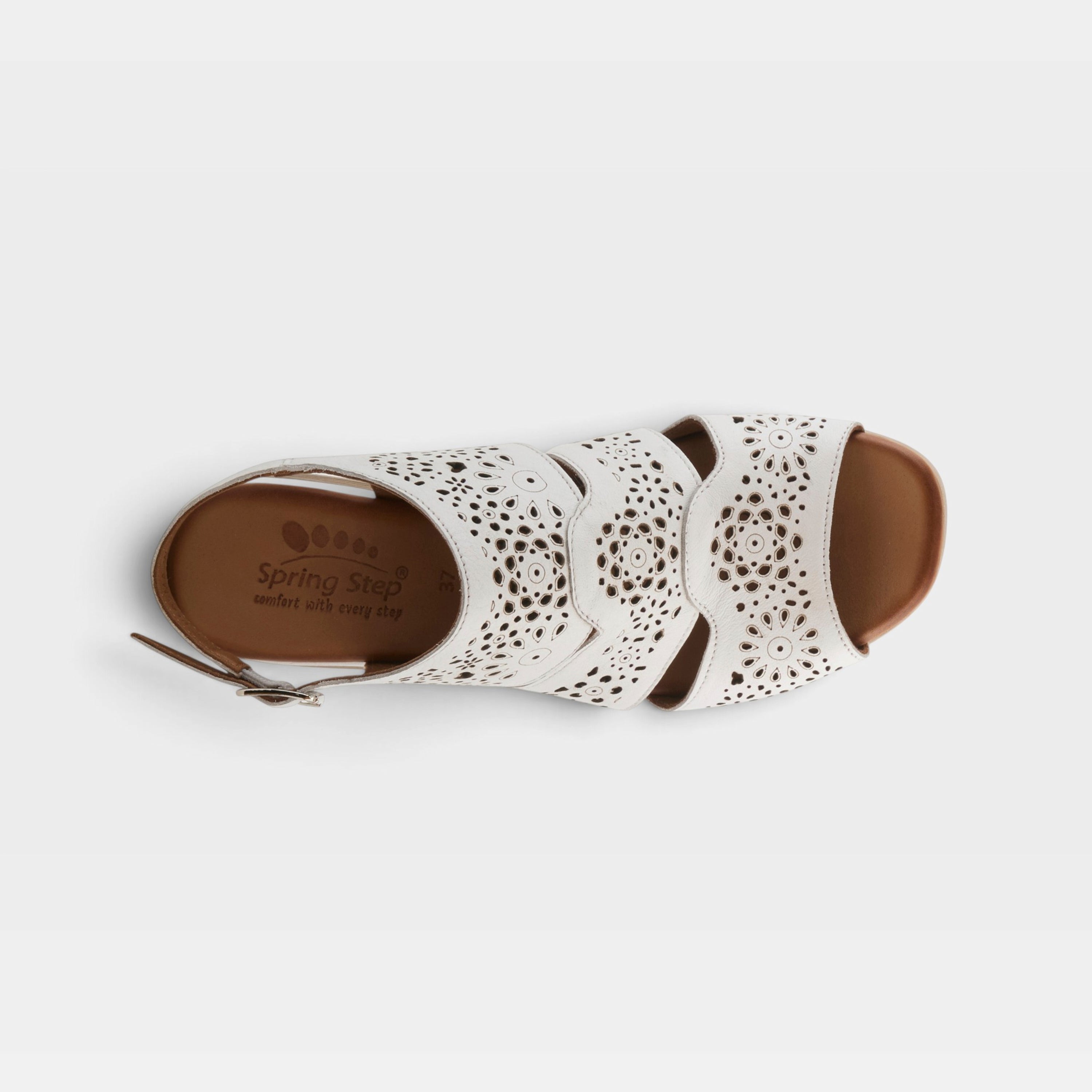 Spring Step Plasma White Slingback Dress Sandal