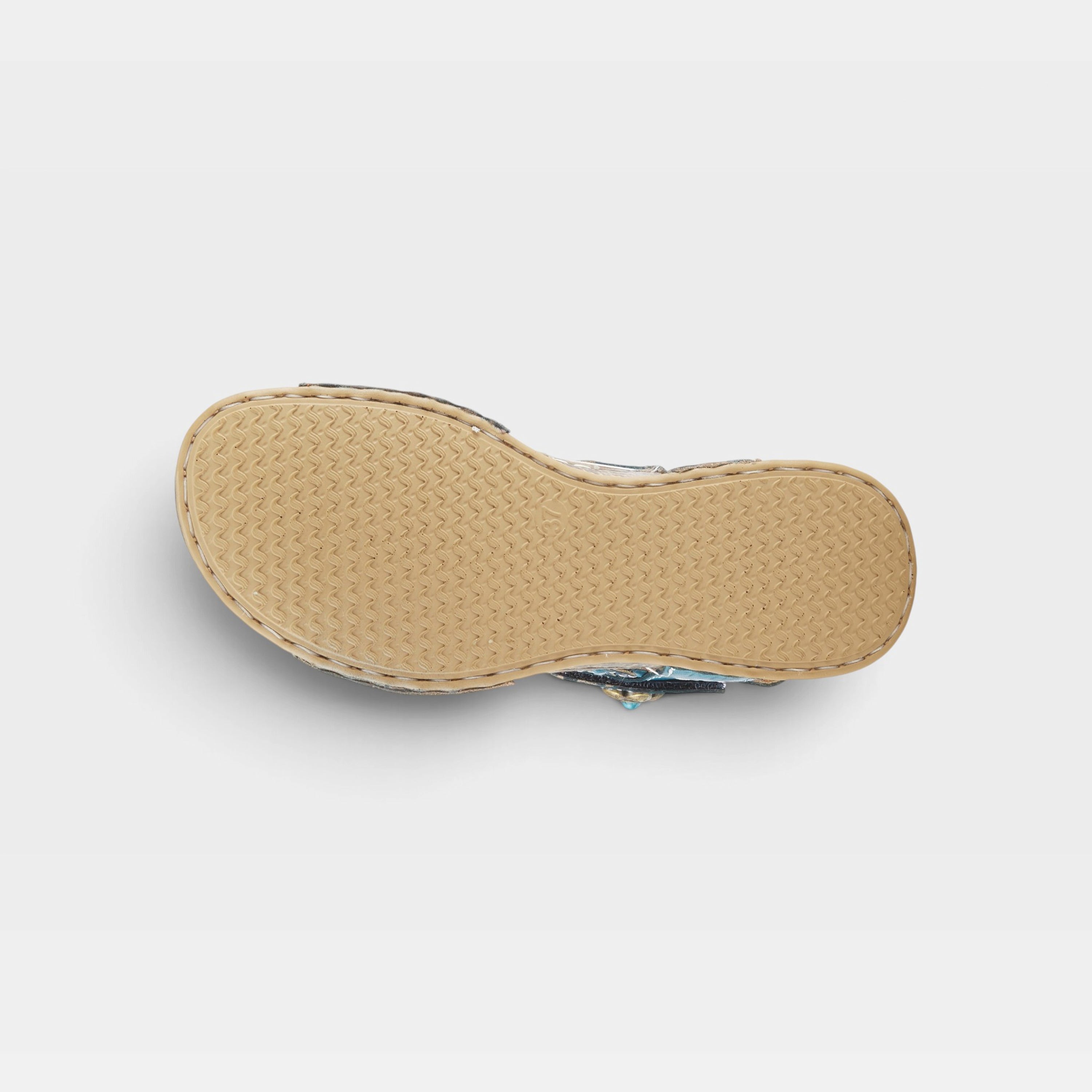 L'Artiste Popular sandal in Blue, outsole view