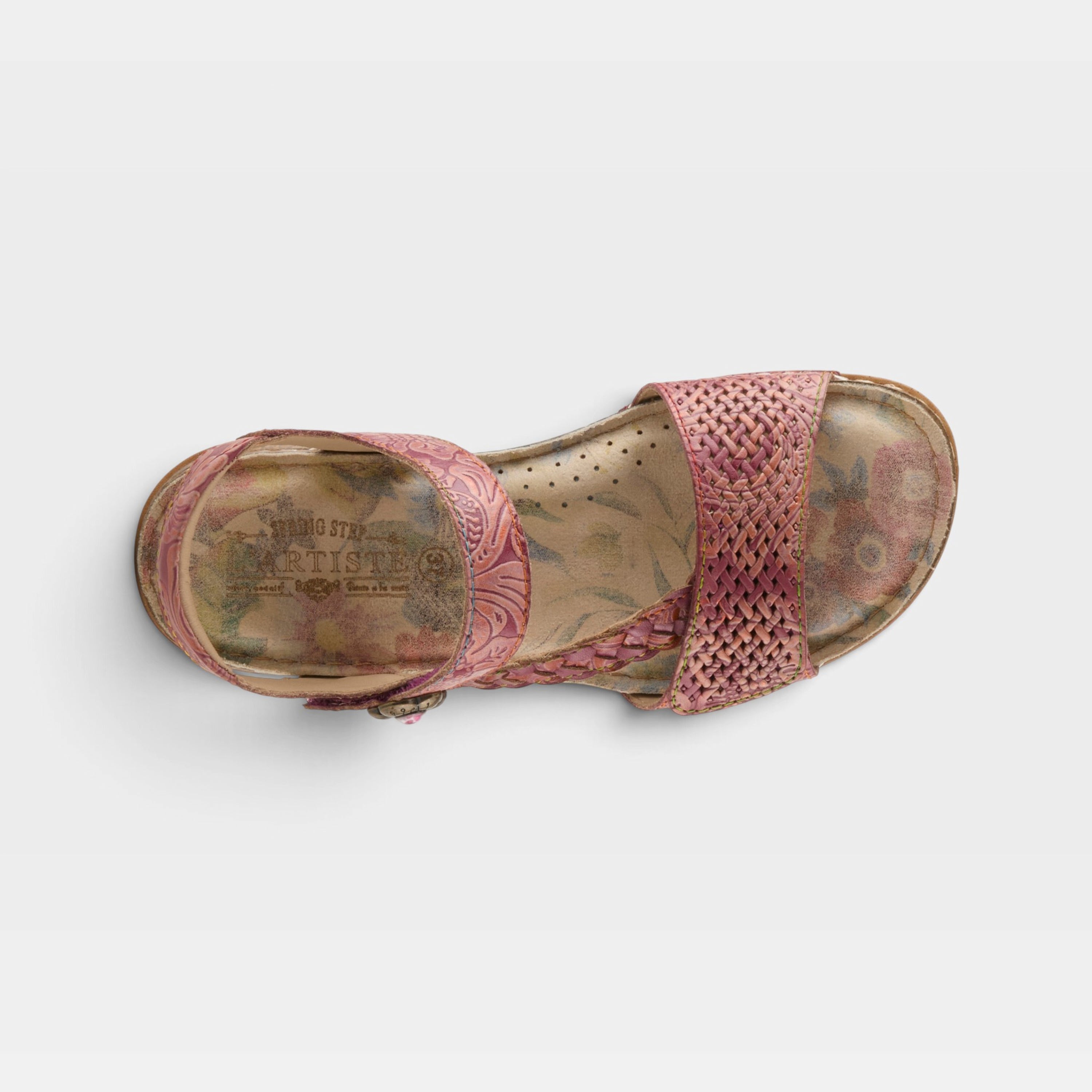 L'Artiste Popular sandal in Plum Multi, top view