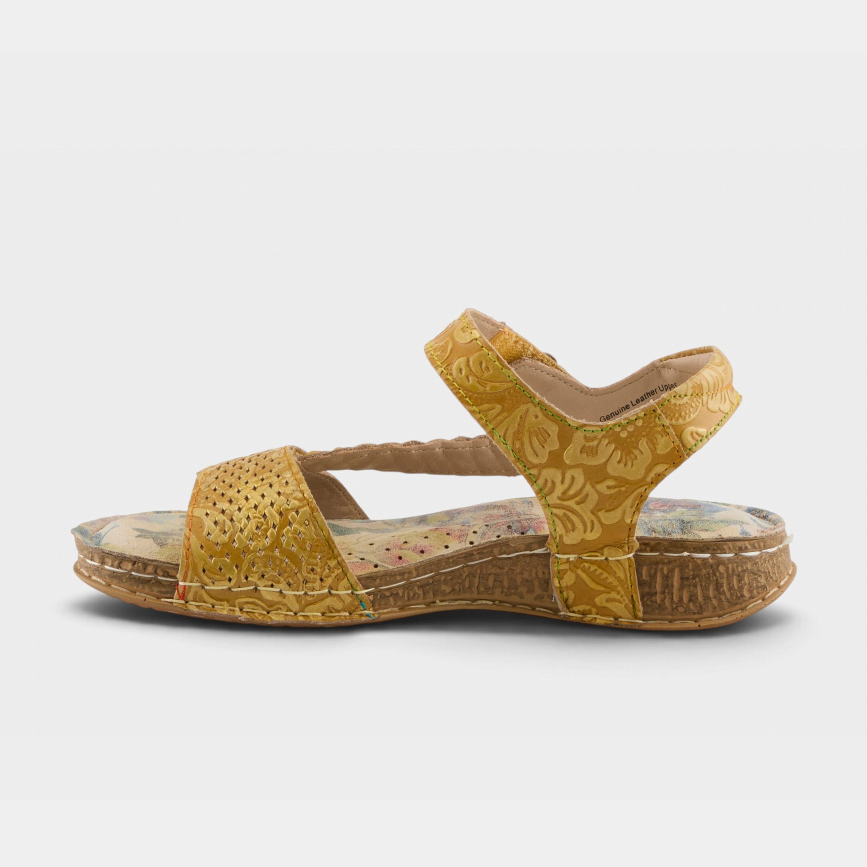 L'Artiste Popular sandal in Yellow Multi, side view