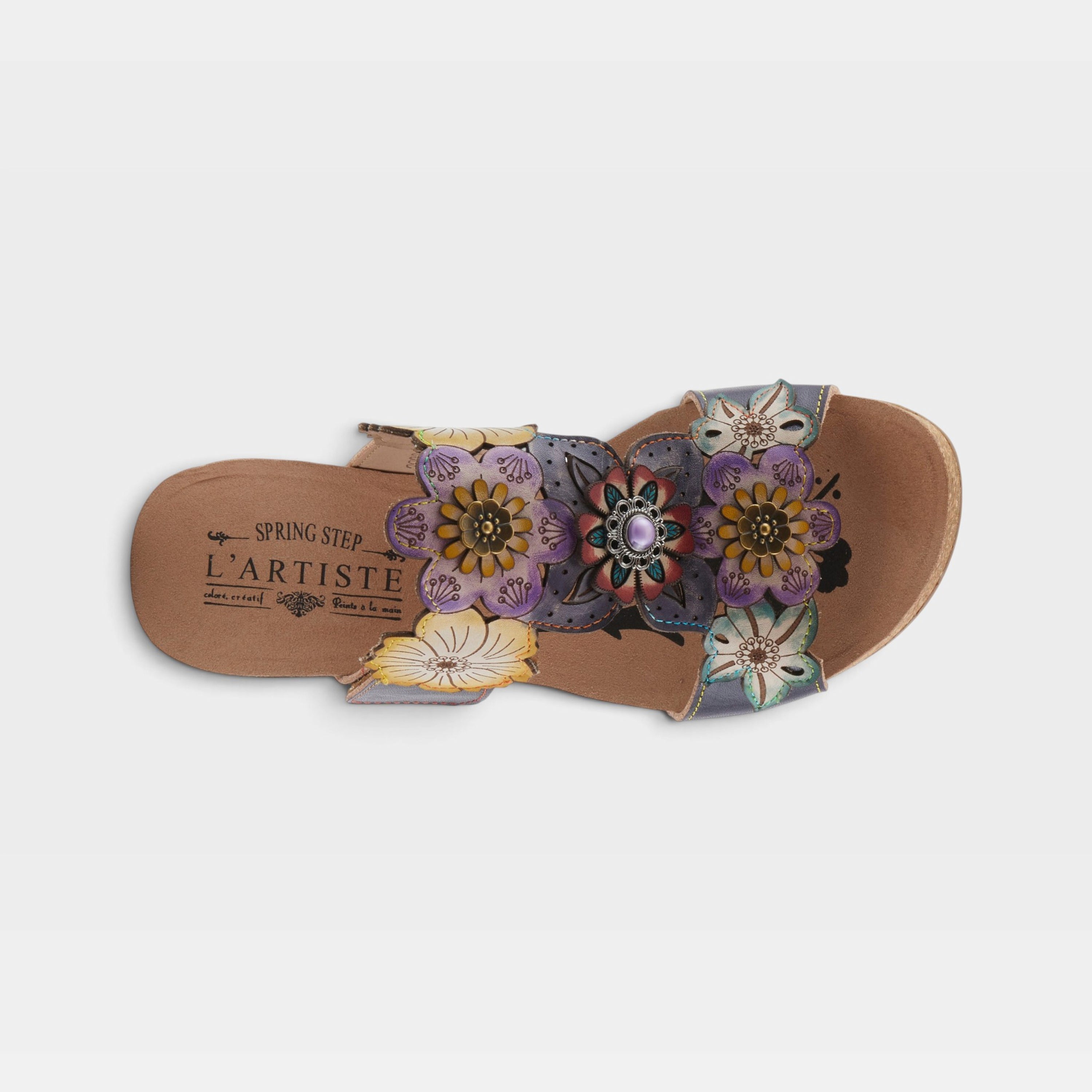 L'Artiste Prettypetals sandals in Navy Multi, top view