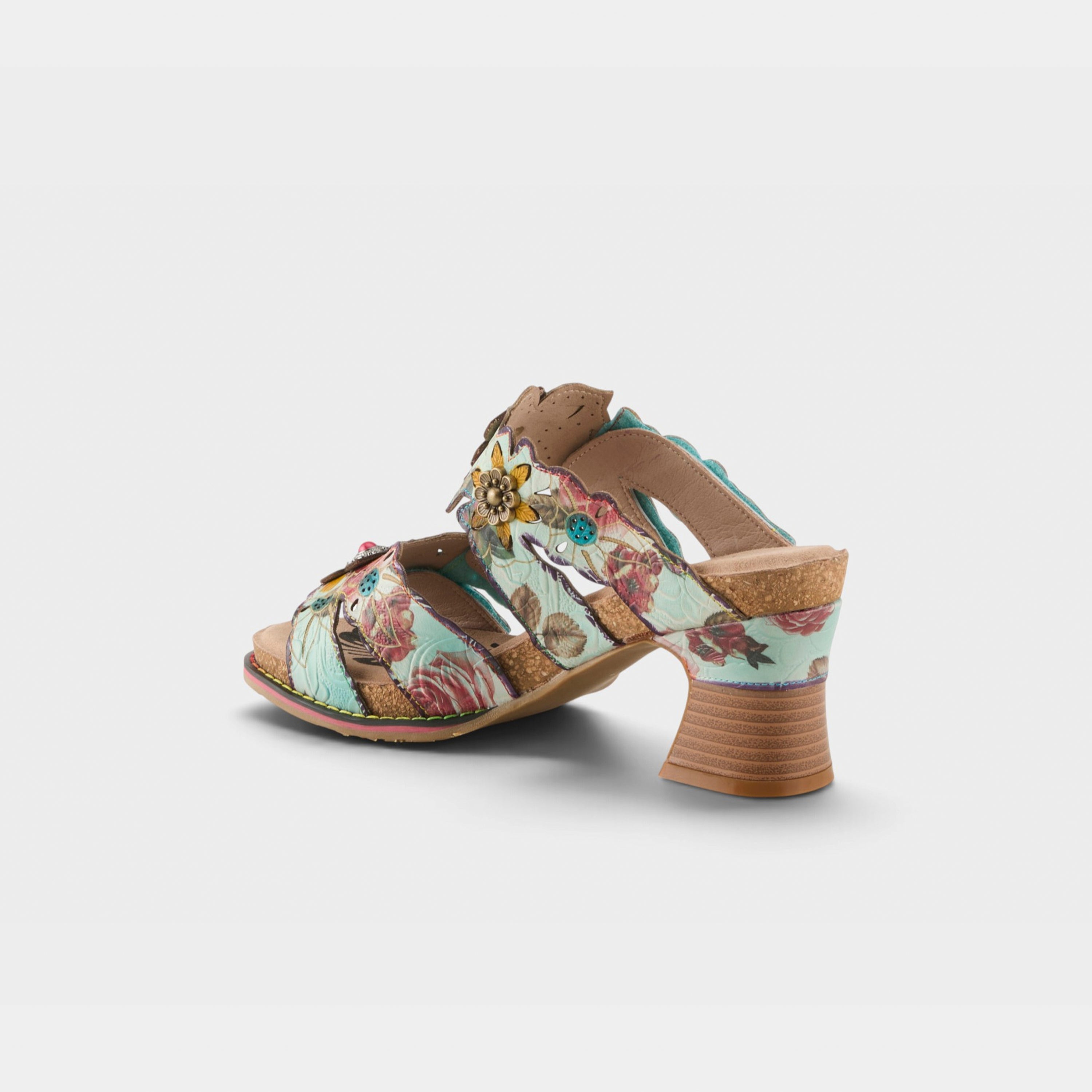 L'Artiste Radiating sandals in Mint Green Multi, alternate angle view