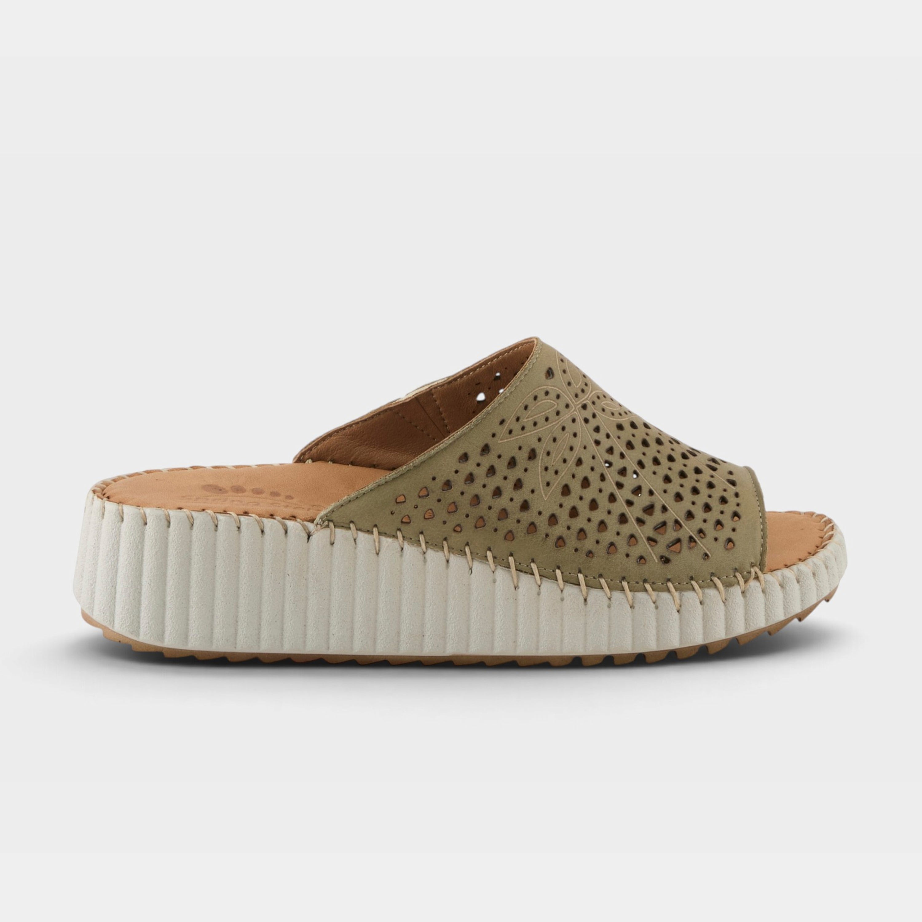 Spring Step Rhydian Sage Green Casual Sandal