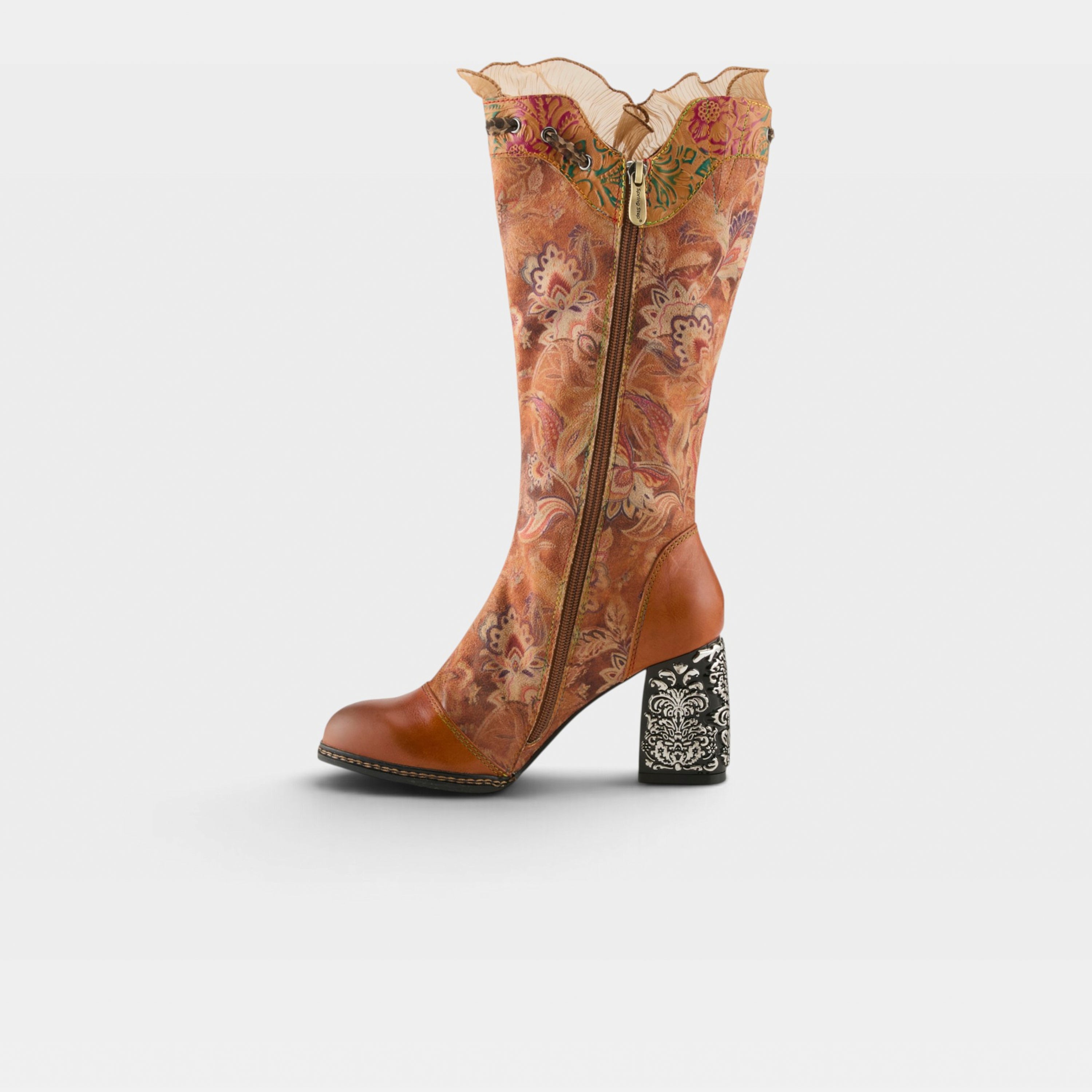 L'Artiste Rorria boots in Camel Multi, side view