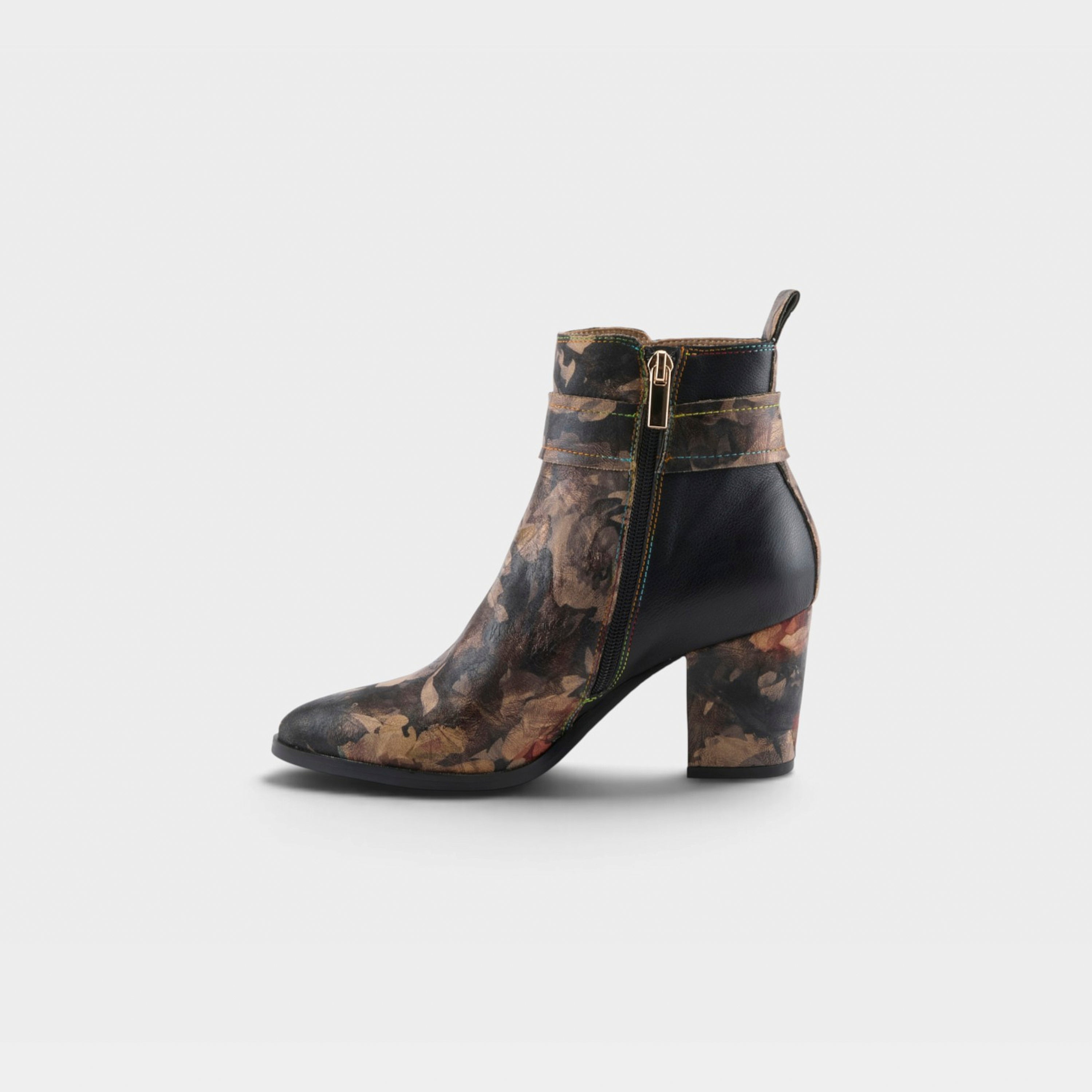 L'Artiste Rosa boots in Black Multi, side view