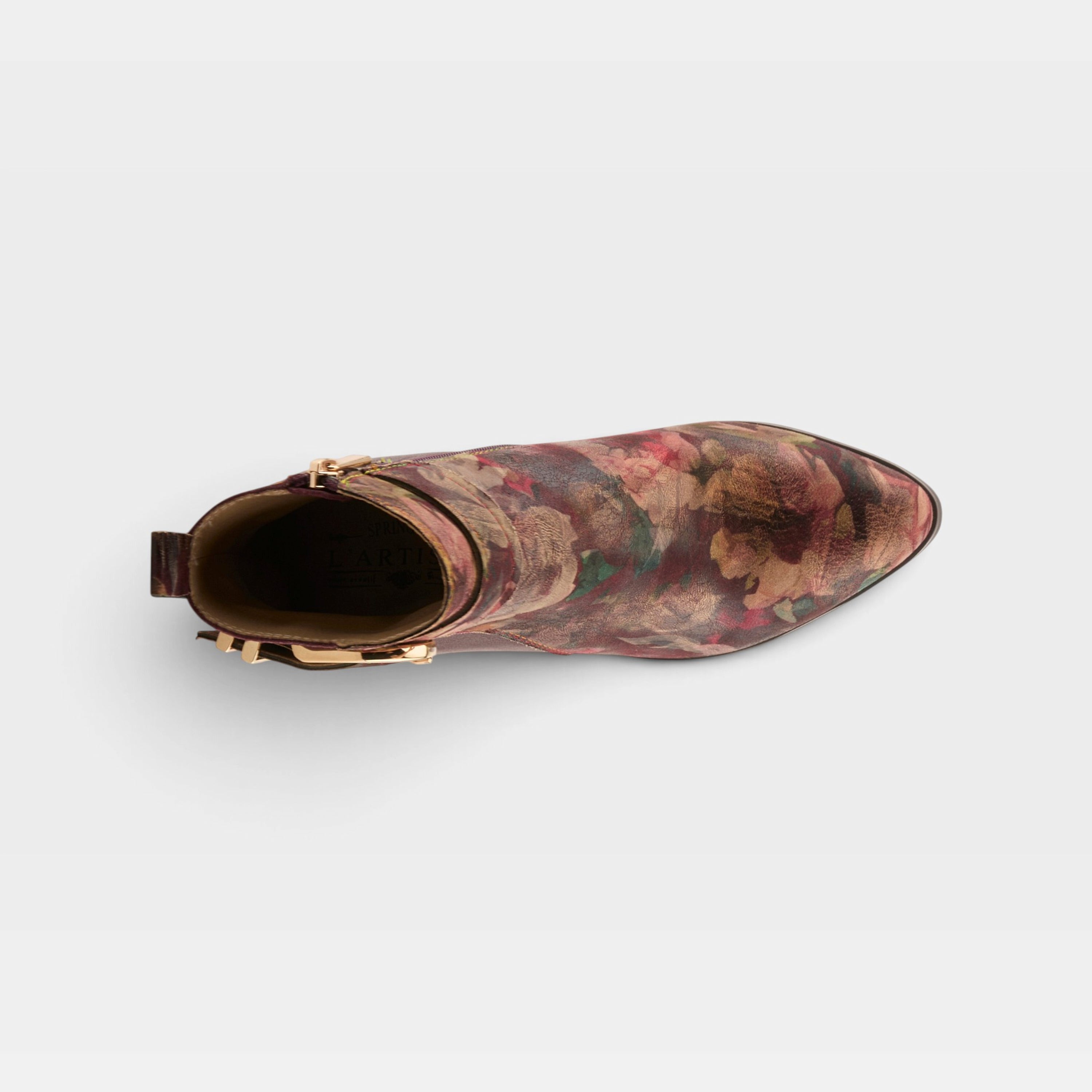 L'Artiste Rosa boots in Bordeaux Multi, top view