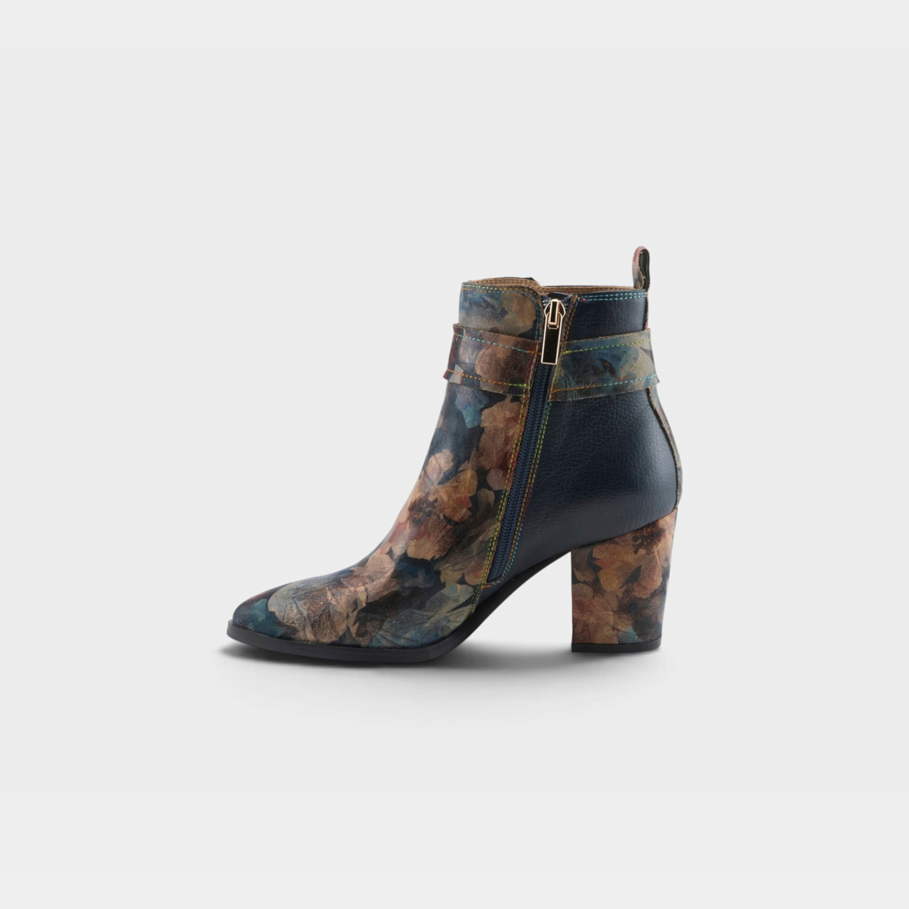 L'Artiste Rosa boots in Navy Multi, side view
