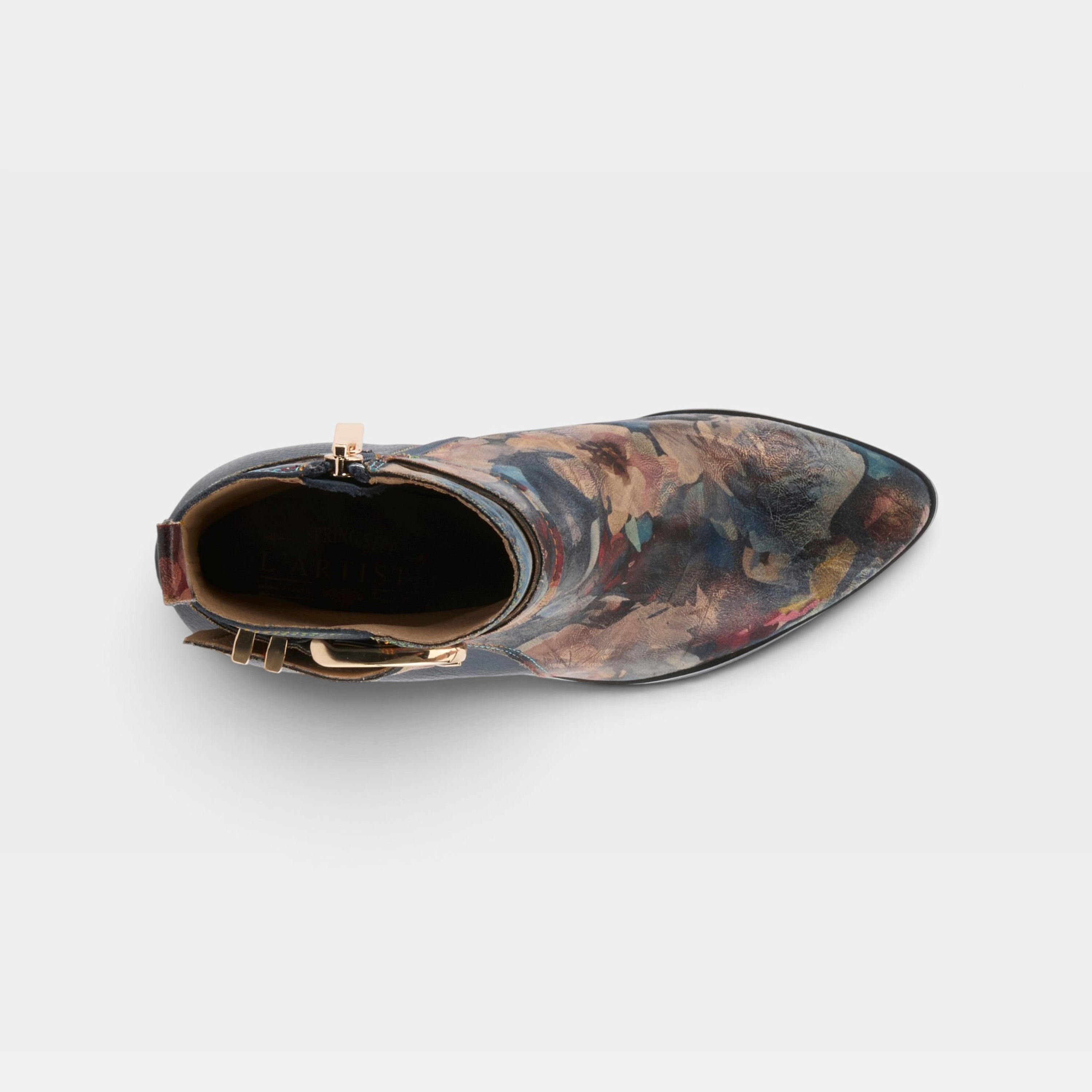 L'Artiste Rosa boots in Navy Multi, top view