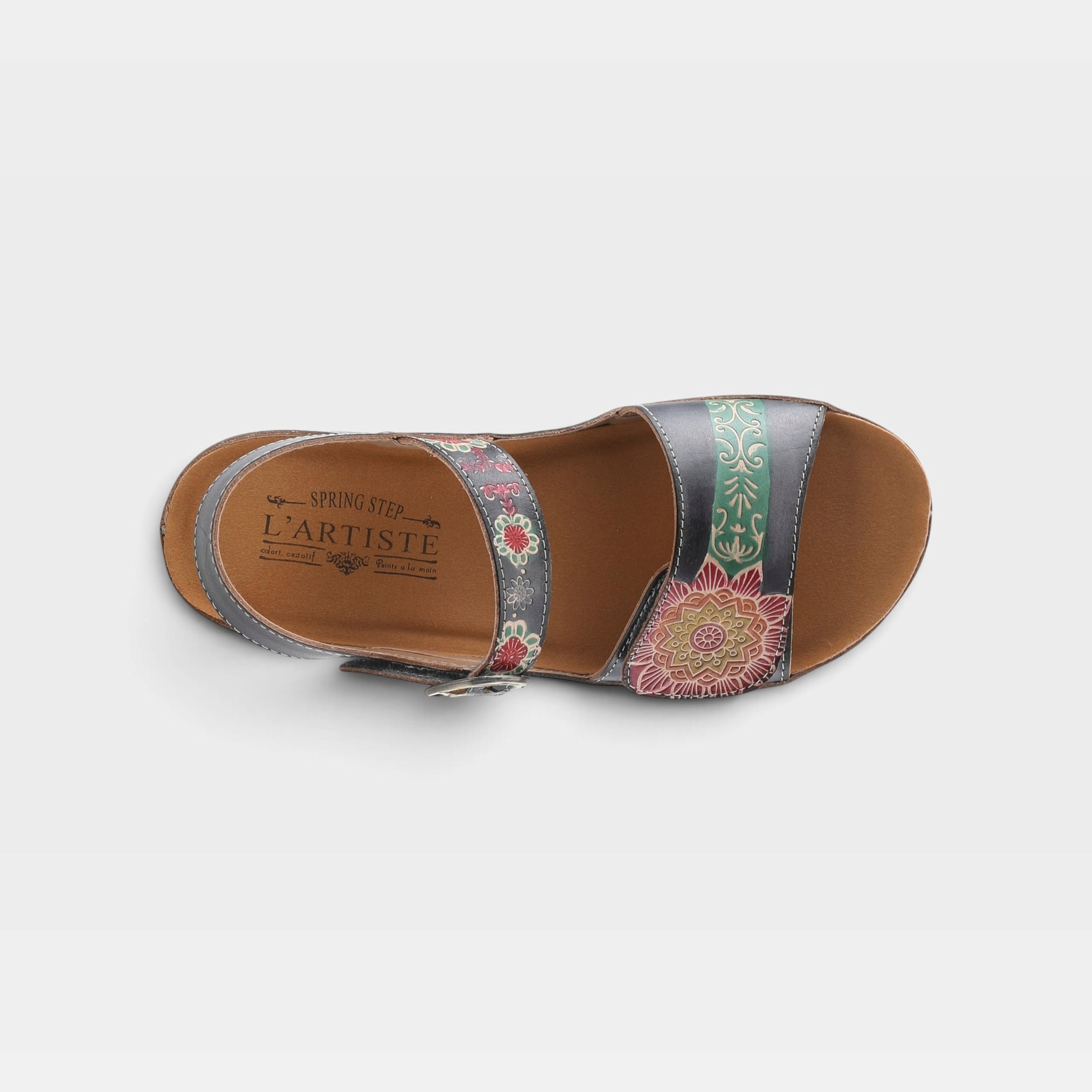 L'Artiste Roshni sandals in Blue Multi, top view