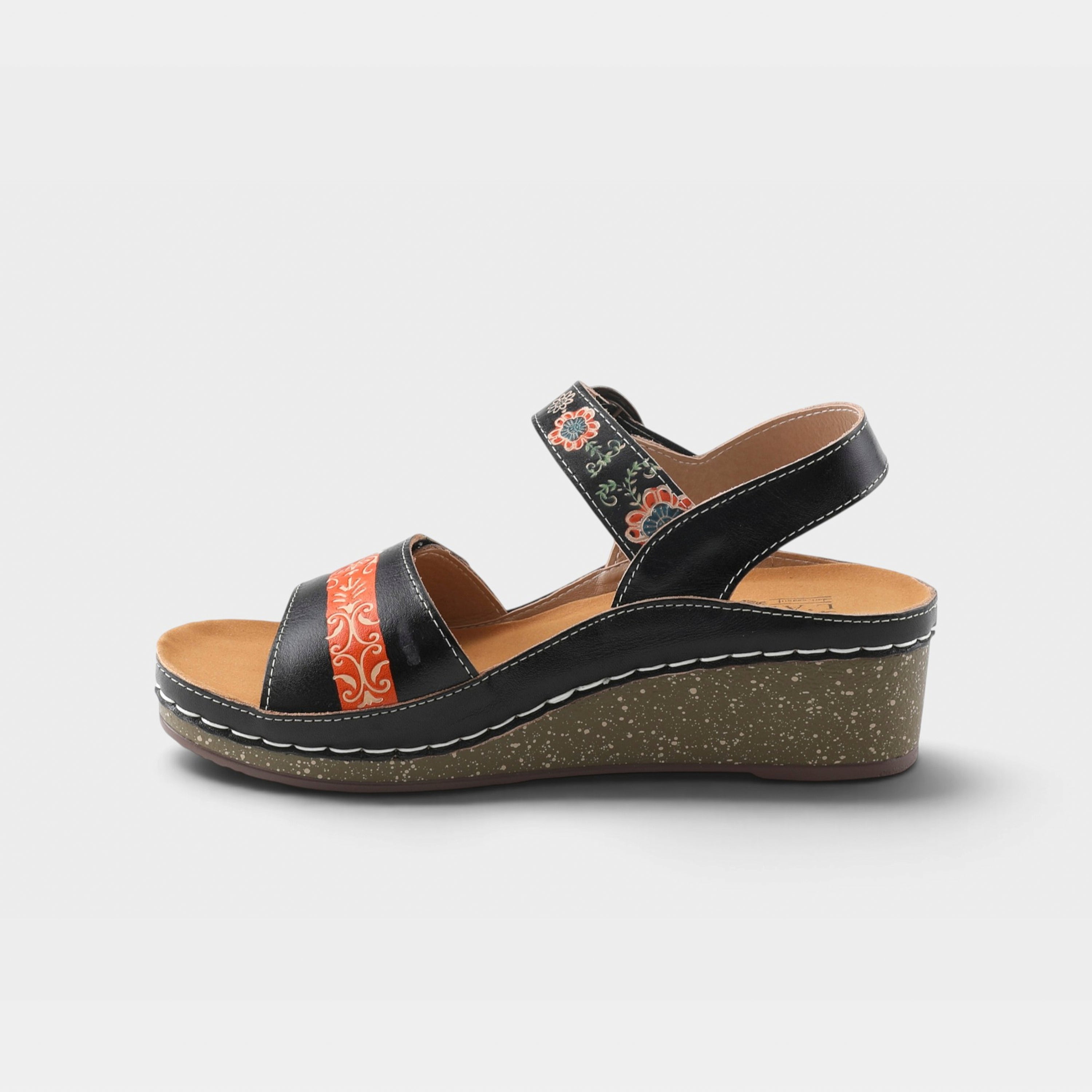 L'Artiste Roshni sandals in Black Multi, side view