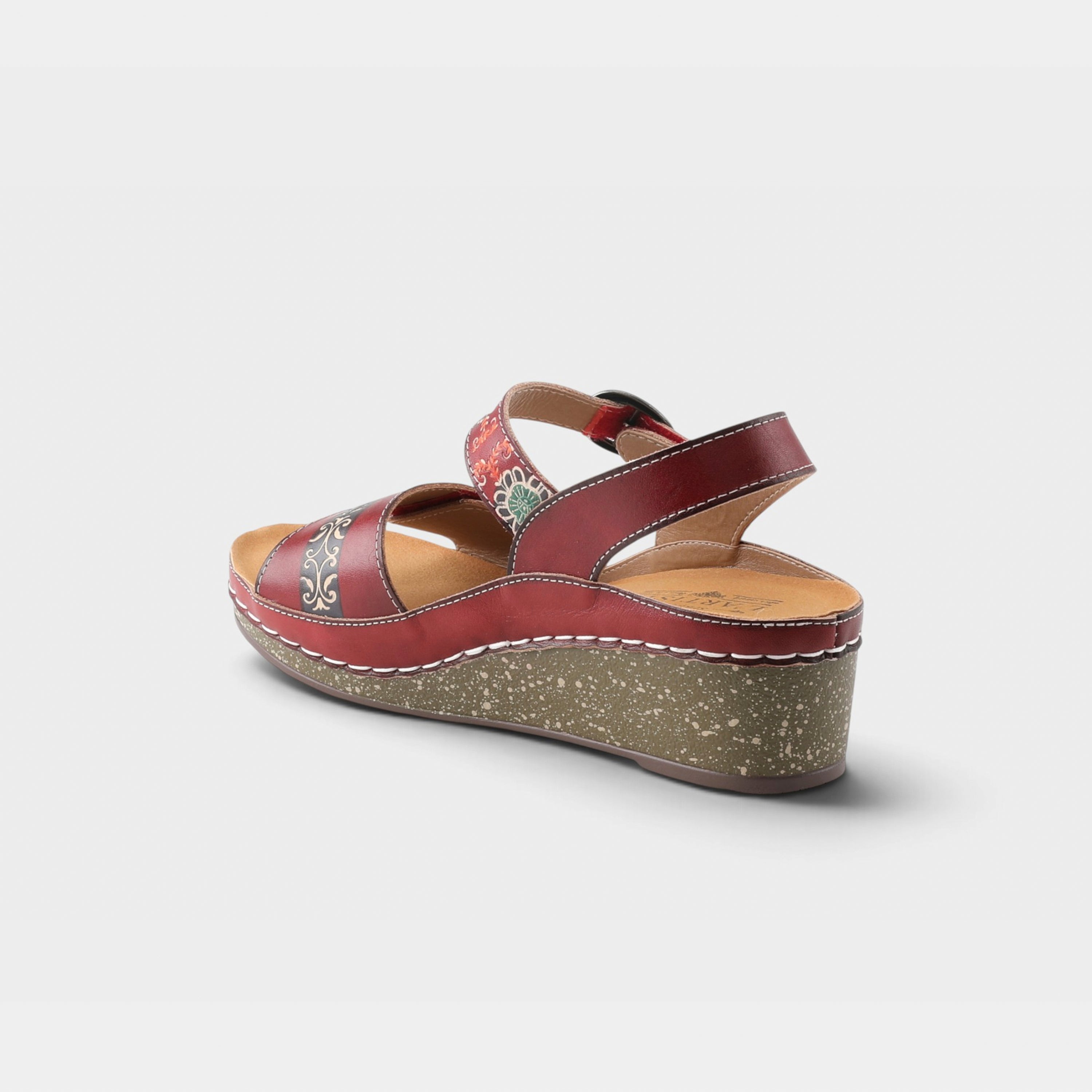 L'Artiste Roshni sandals in Red Multi, alternate angle view