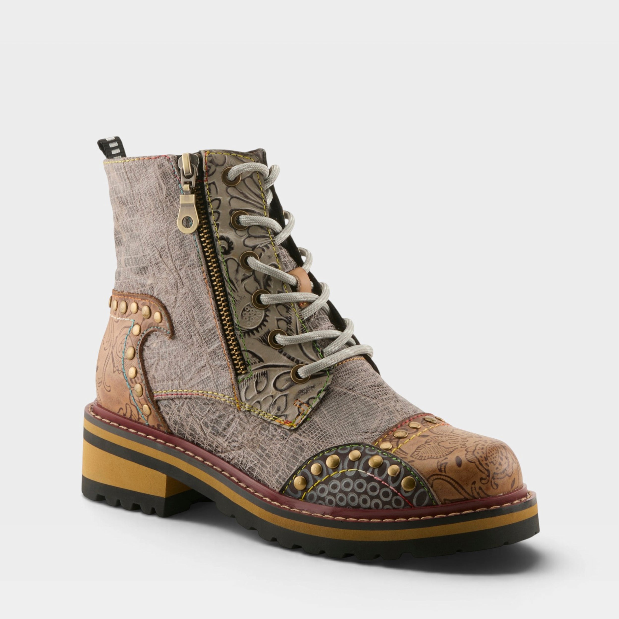 L'Artiste Rugup Hand-Painted Leather Boots - Spring Step Shoes