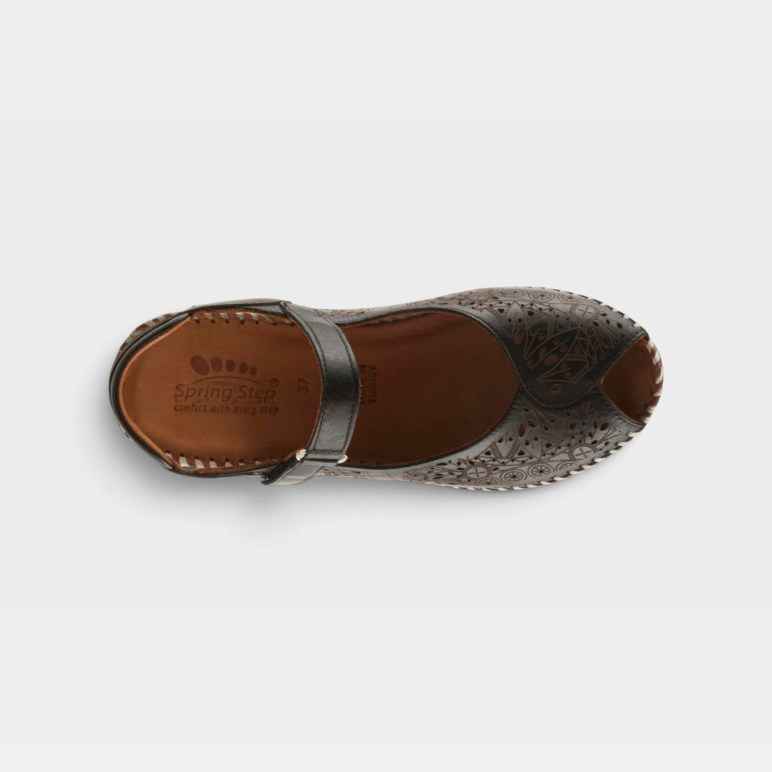 Spring Step Santonio Black Casual Sandal
