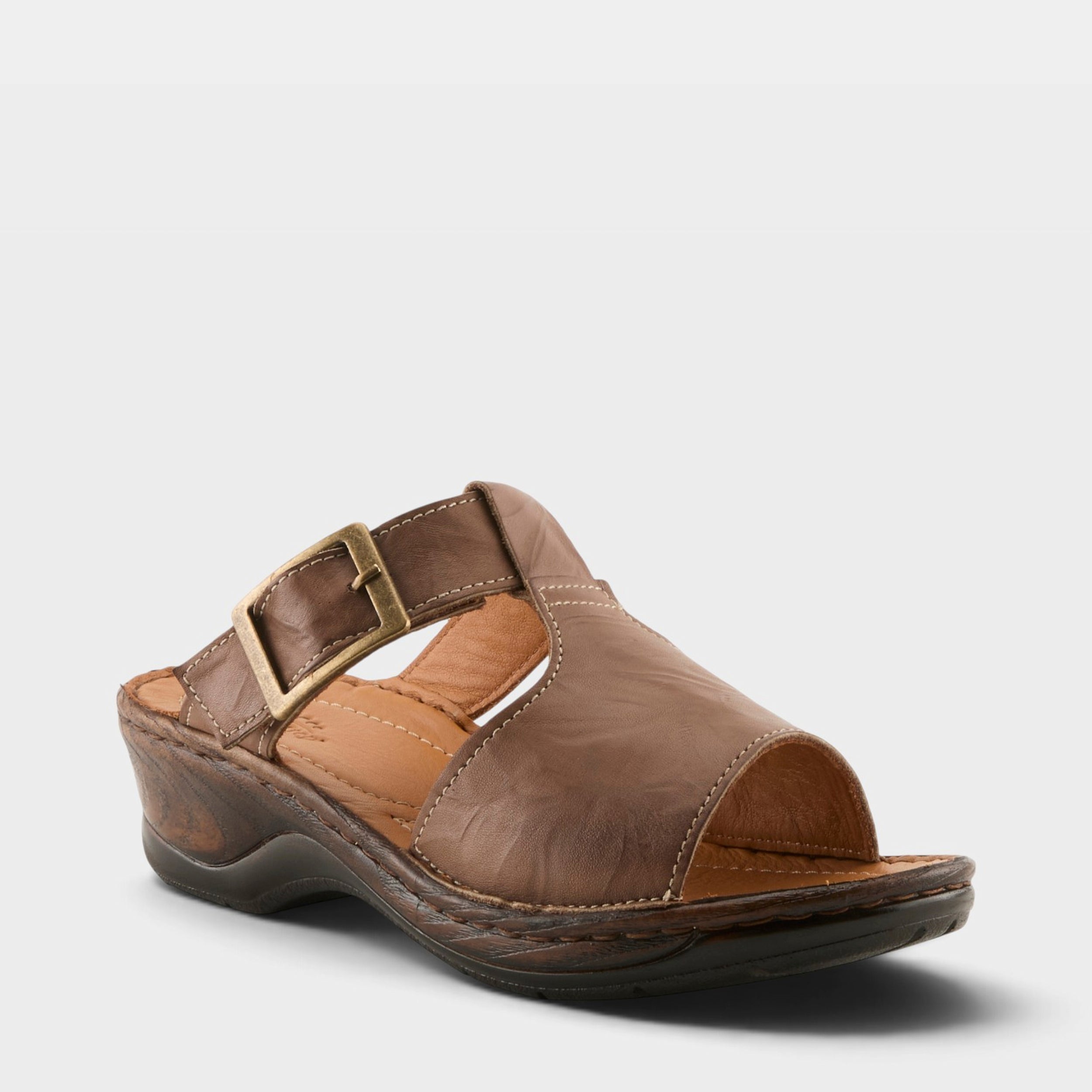 Stylish Saphique Wedge leather Sandals from Spring Step Shoes