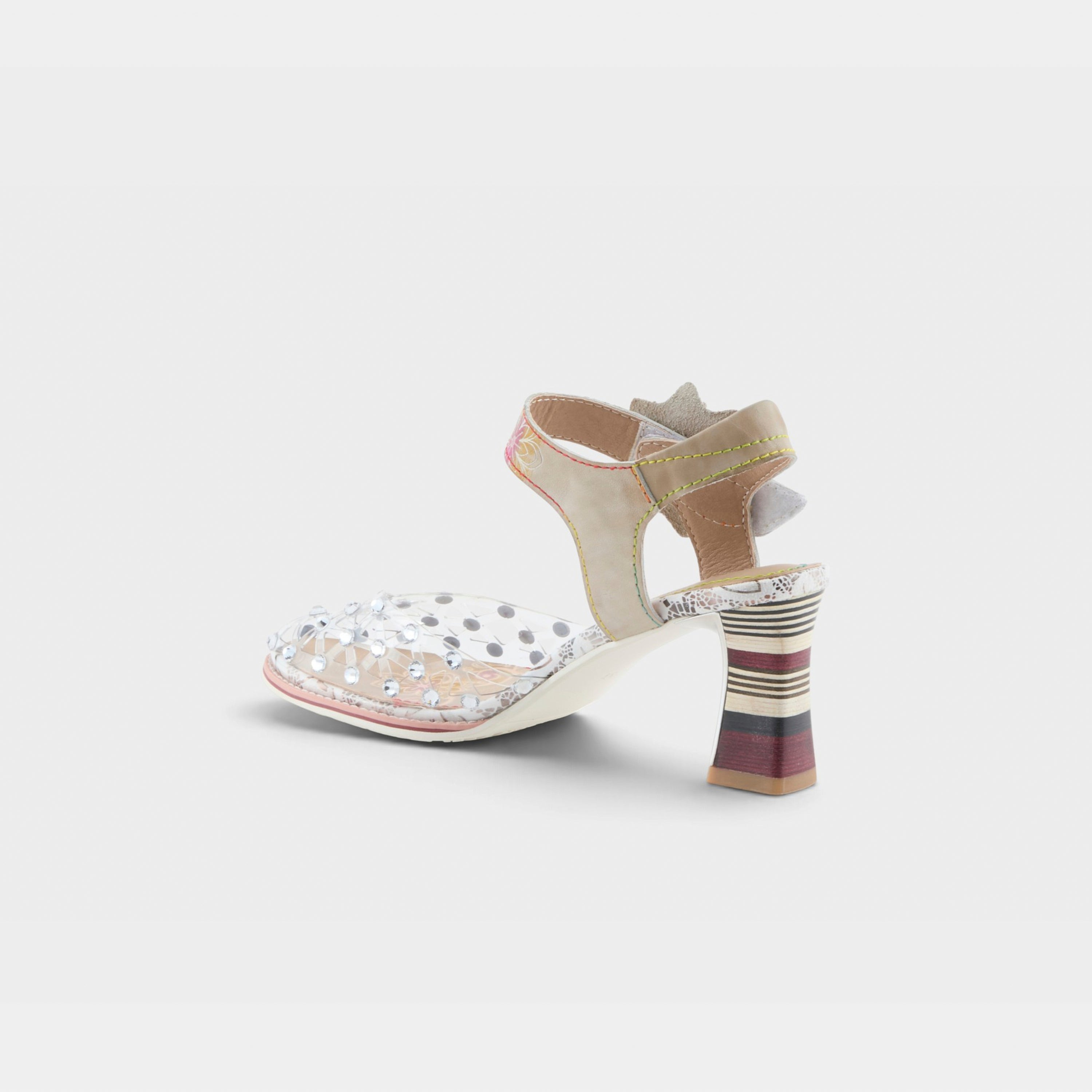 L'Artiste Sassylady sandals in Light Taupe Multi, alternate angle view