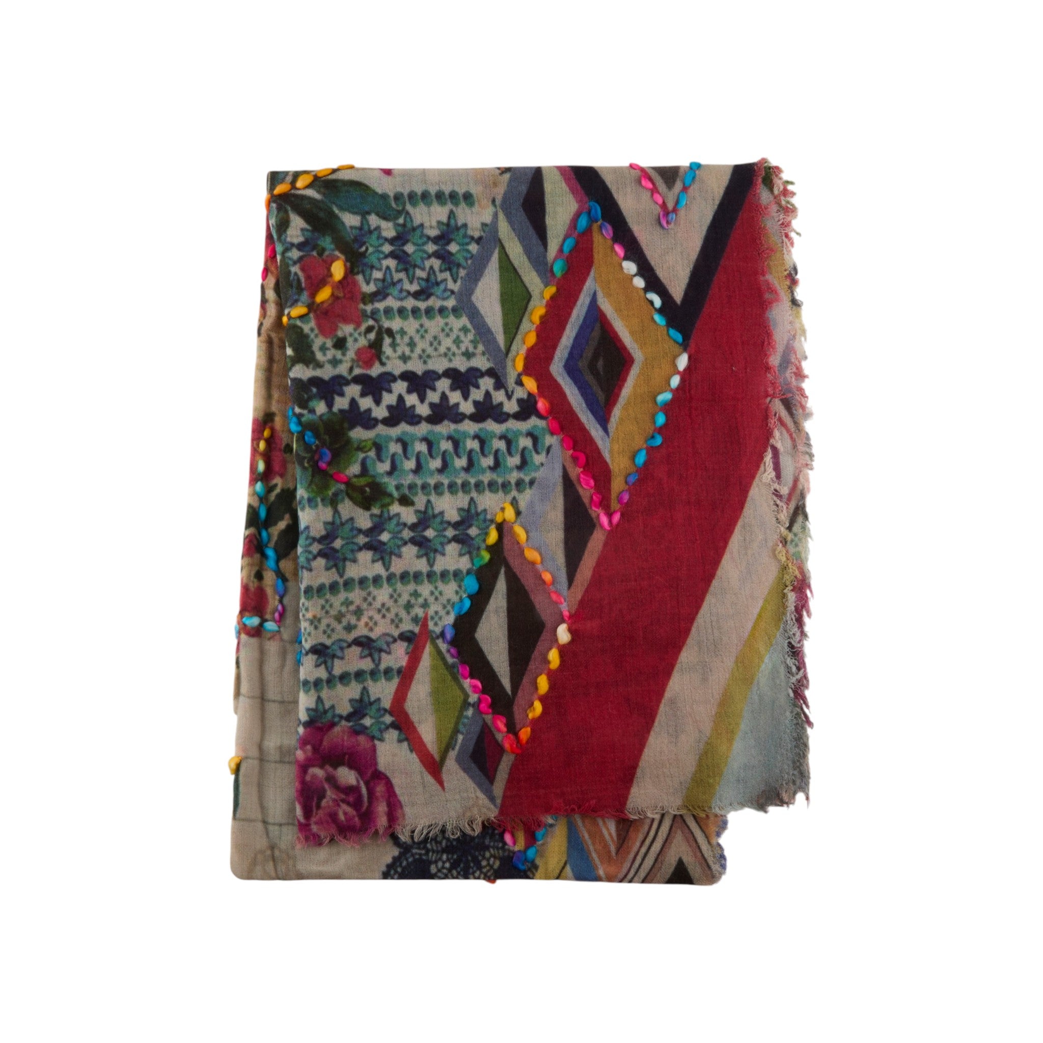 L'Artiste L'ARTISTE LIELLE SCARF shoe in blue multi with handcrafted leather design