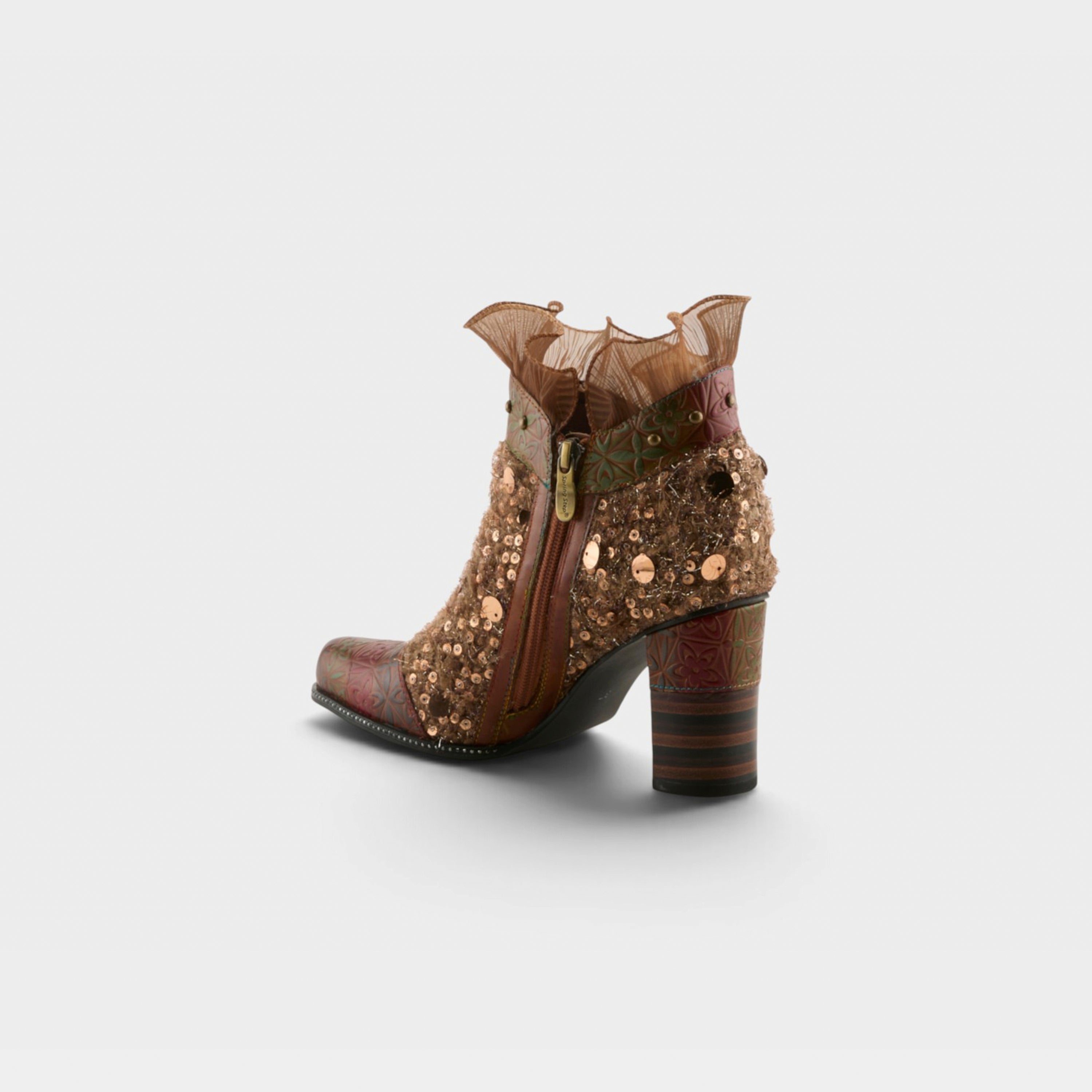 L'Artiste Seeherquin boots in Camel Multi, alternate angle view