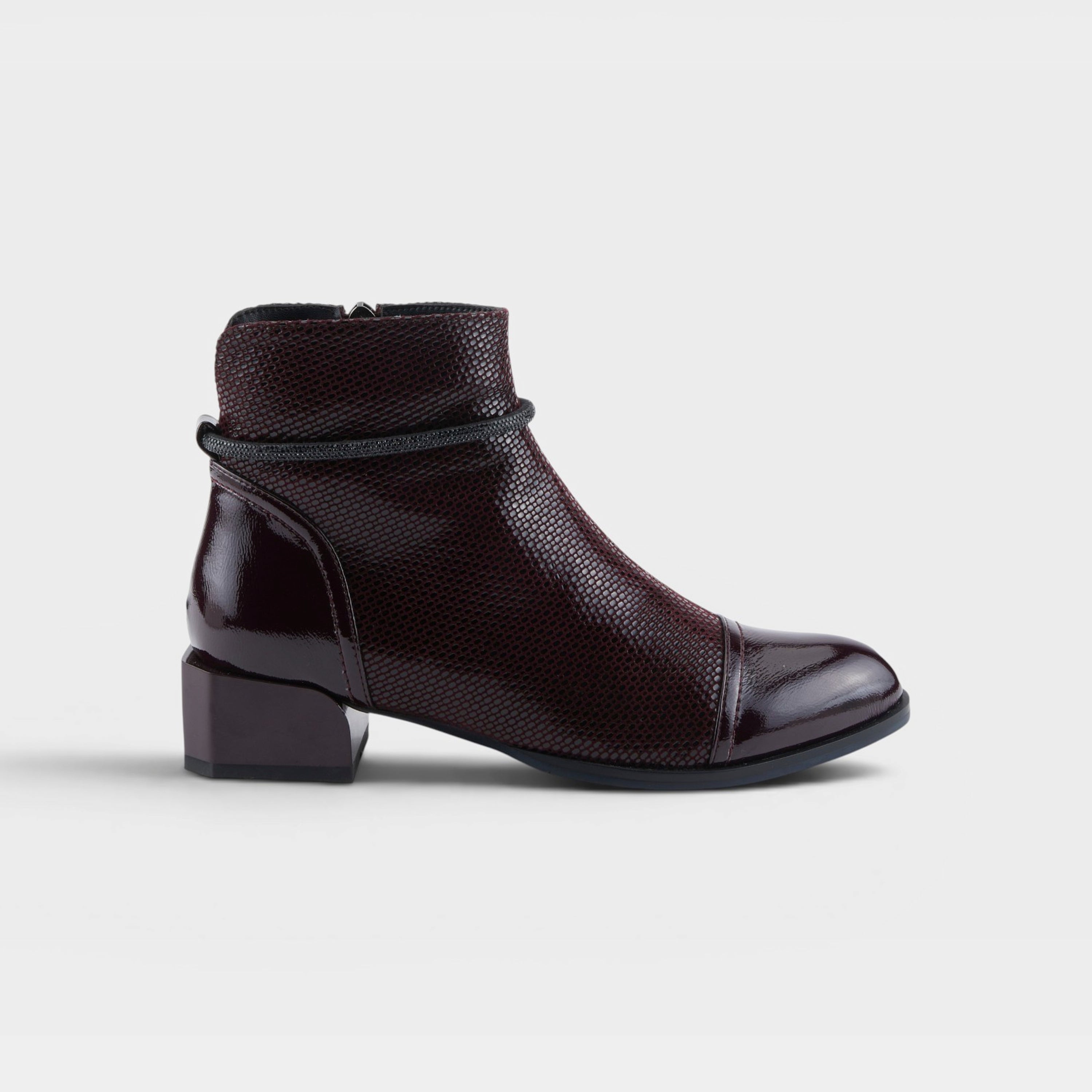 Azura Shelbi Burgundy Patent Boot