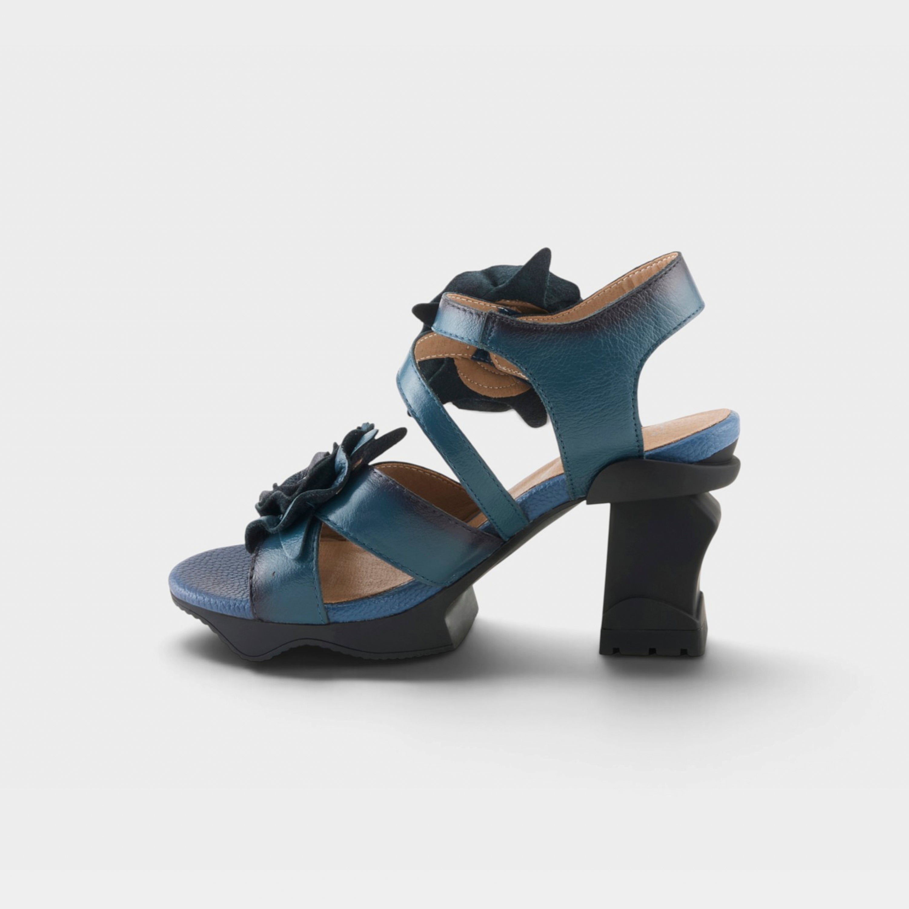 L'Artiste Shelly ankle strap sandals in Blue, side view