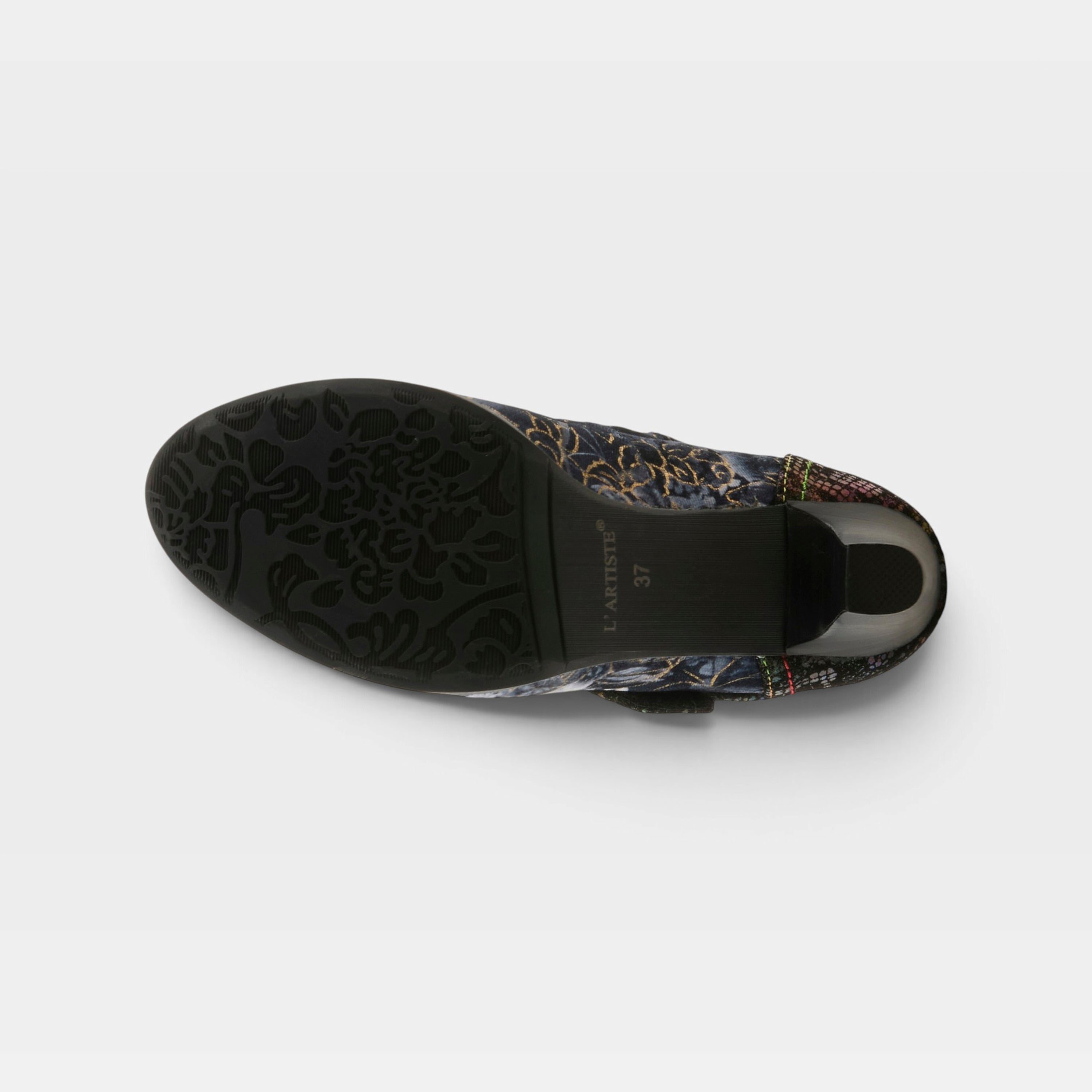 L'Artiste Showy-Vivi shoes in Blue Multi, outsole view