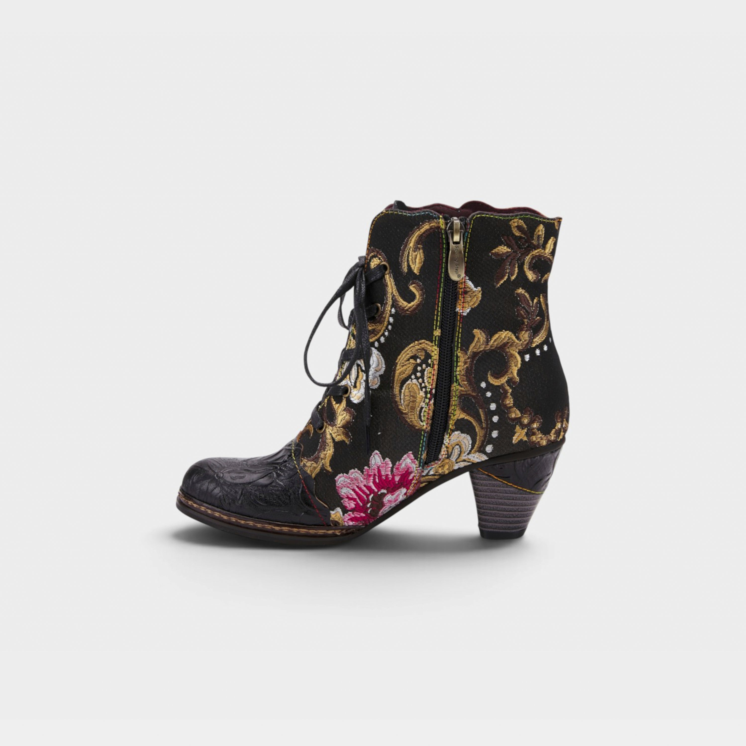L'Artiste Siren boots in Black Multi, side view