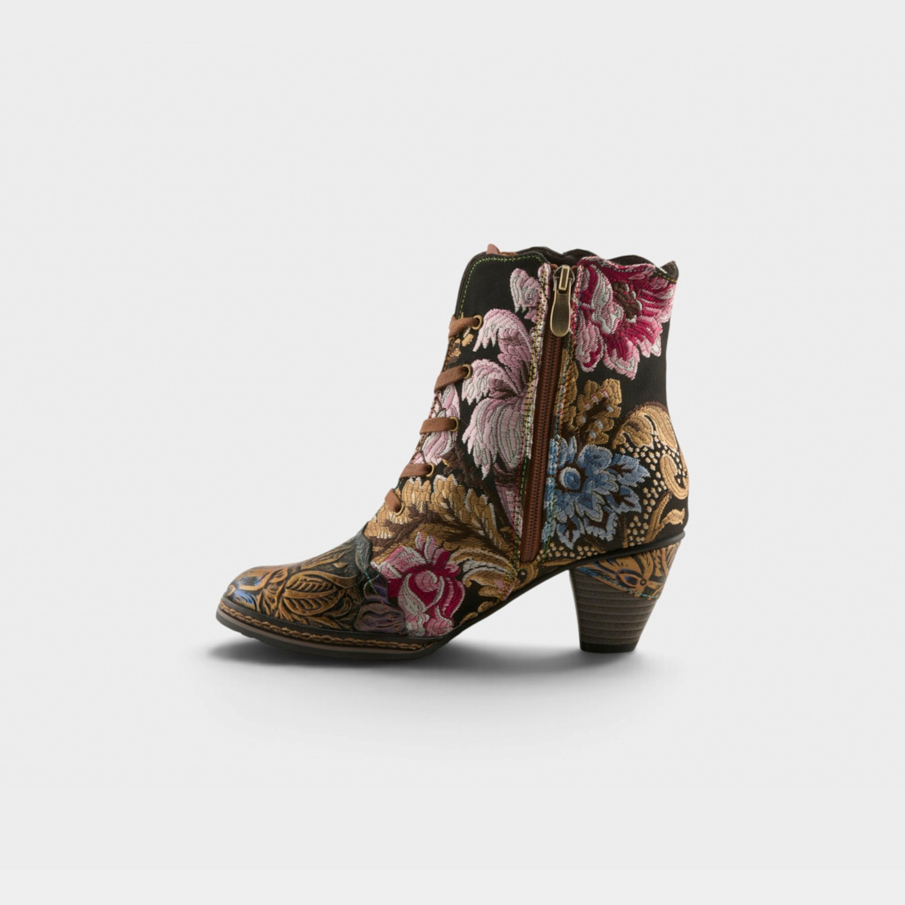 L'Artiste Siren boots in Bronze Multi, side view