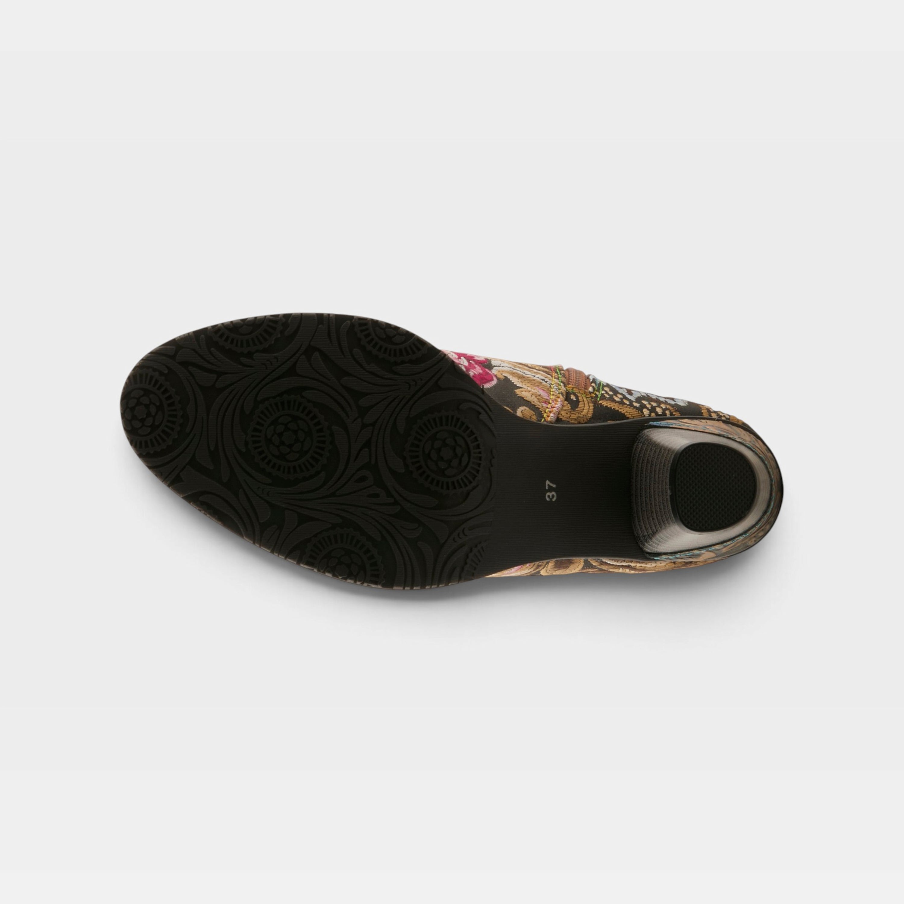 L'Artiste Siren boots in Bronze Multi, outsole view