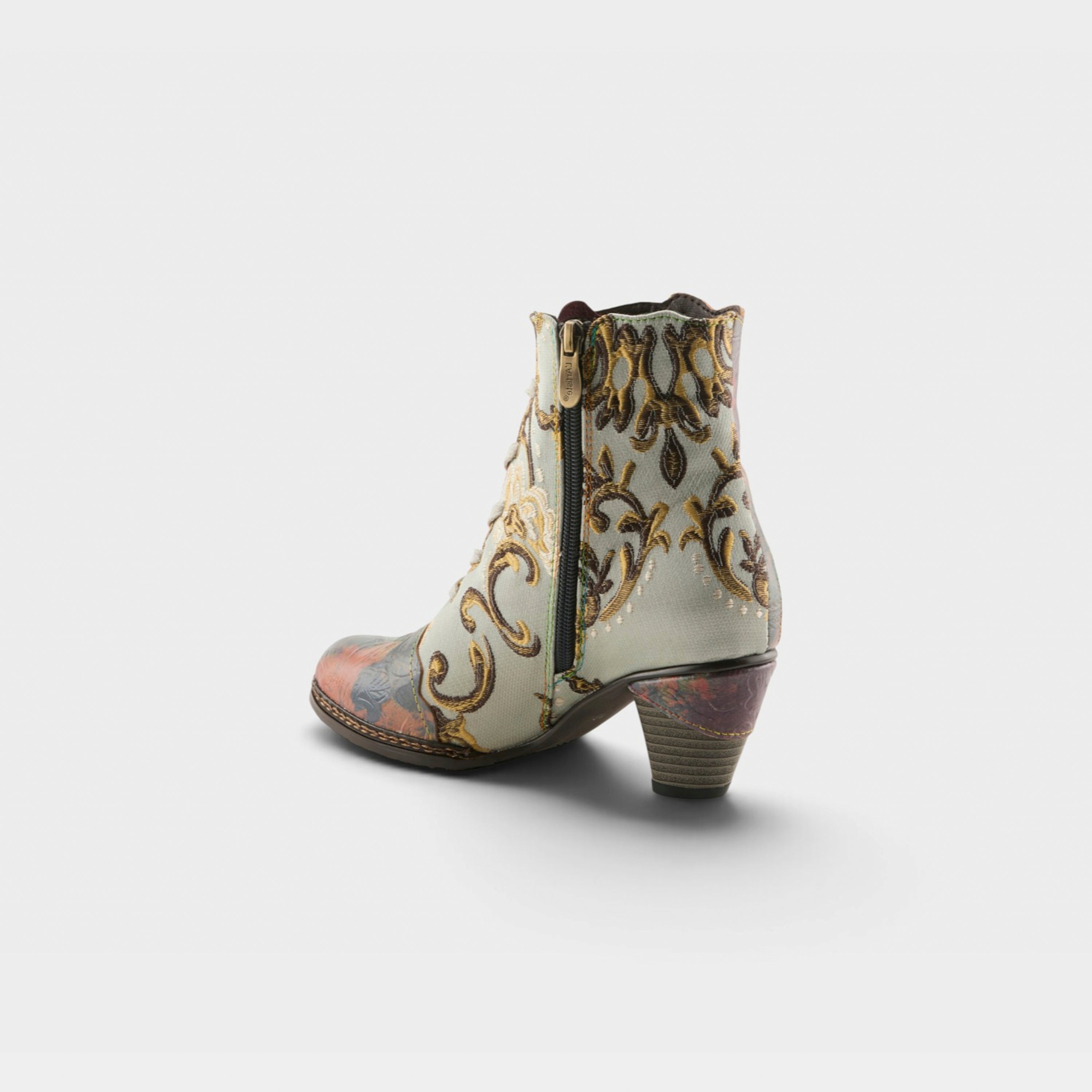 L'Artiste Siren boots in Mint Green Multi, alternate angle view