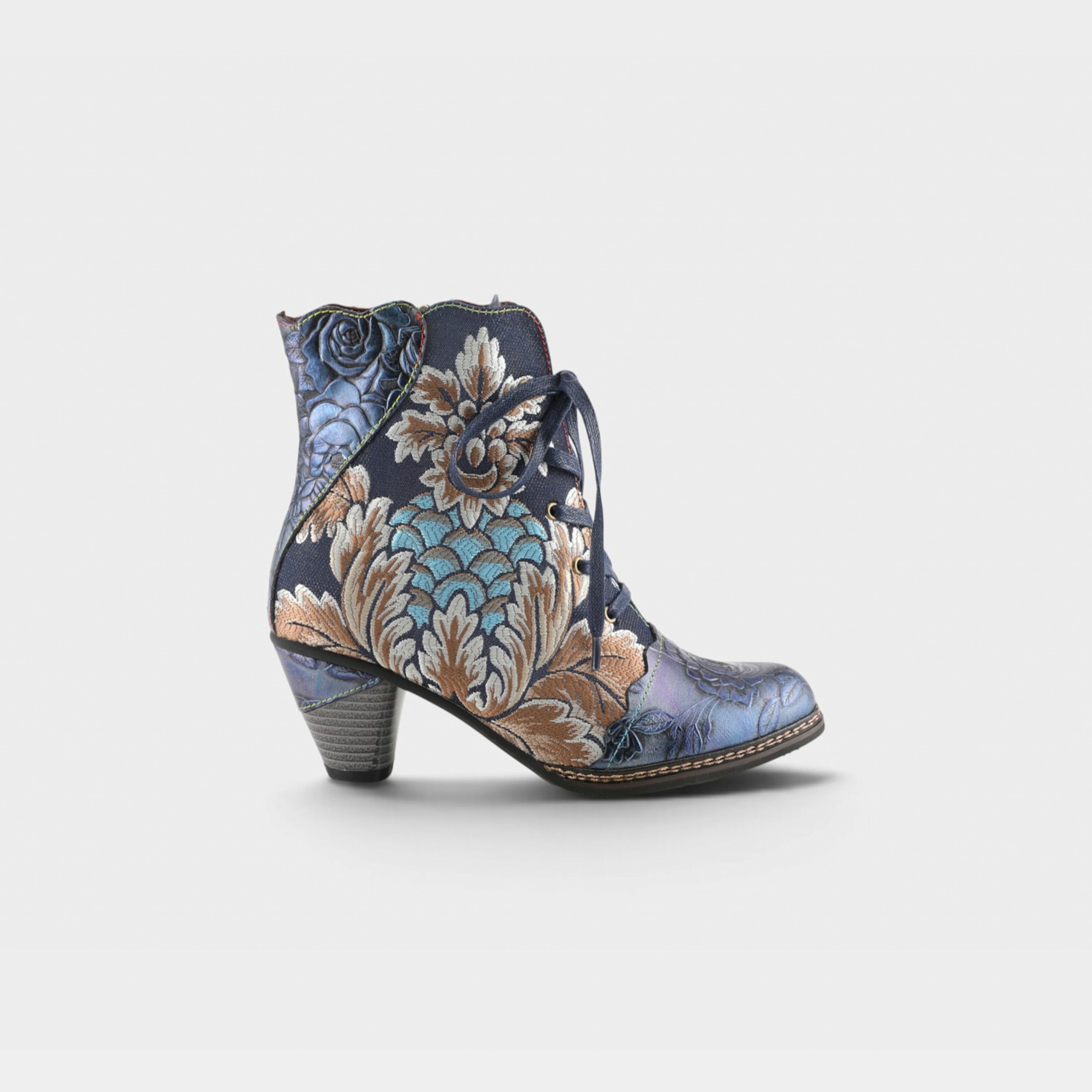 L'Artiste Siren boots in Navy Multi, hero view