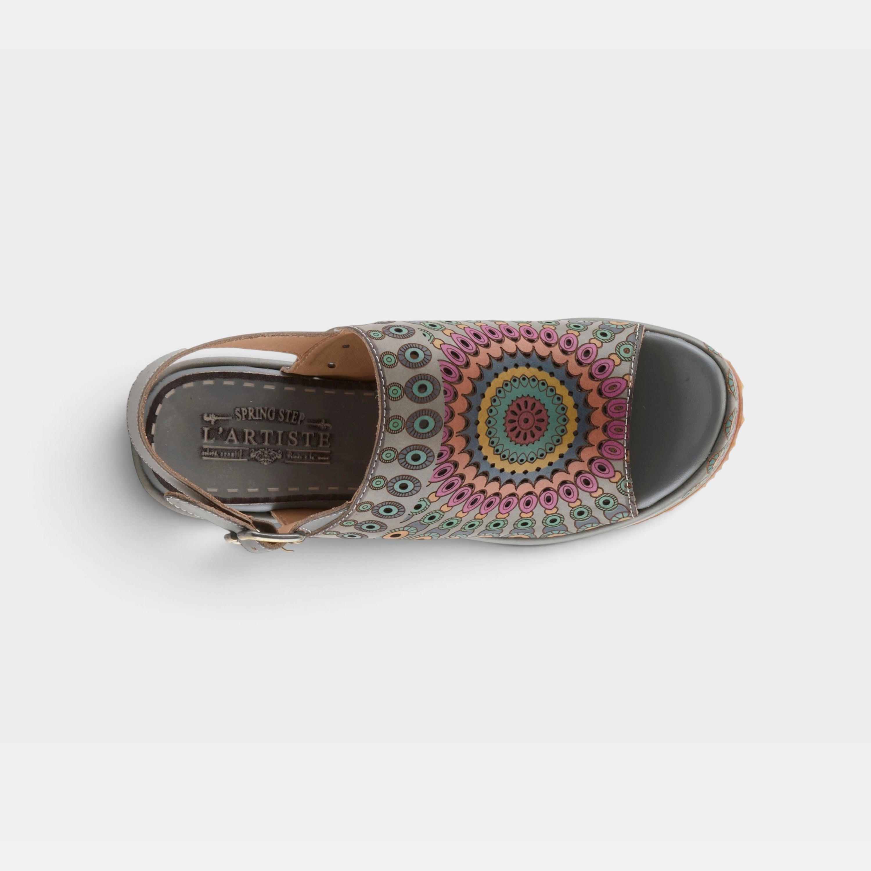 L'Artiste Stevienix sandals in Denim Multi, top view