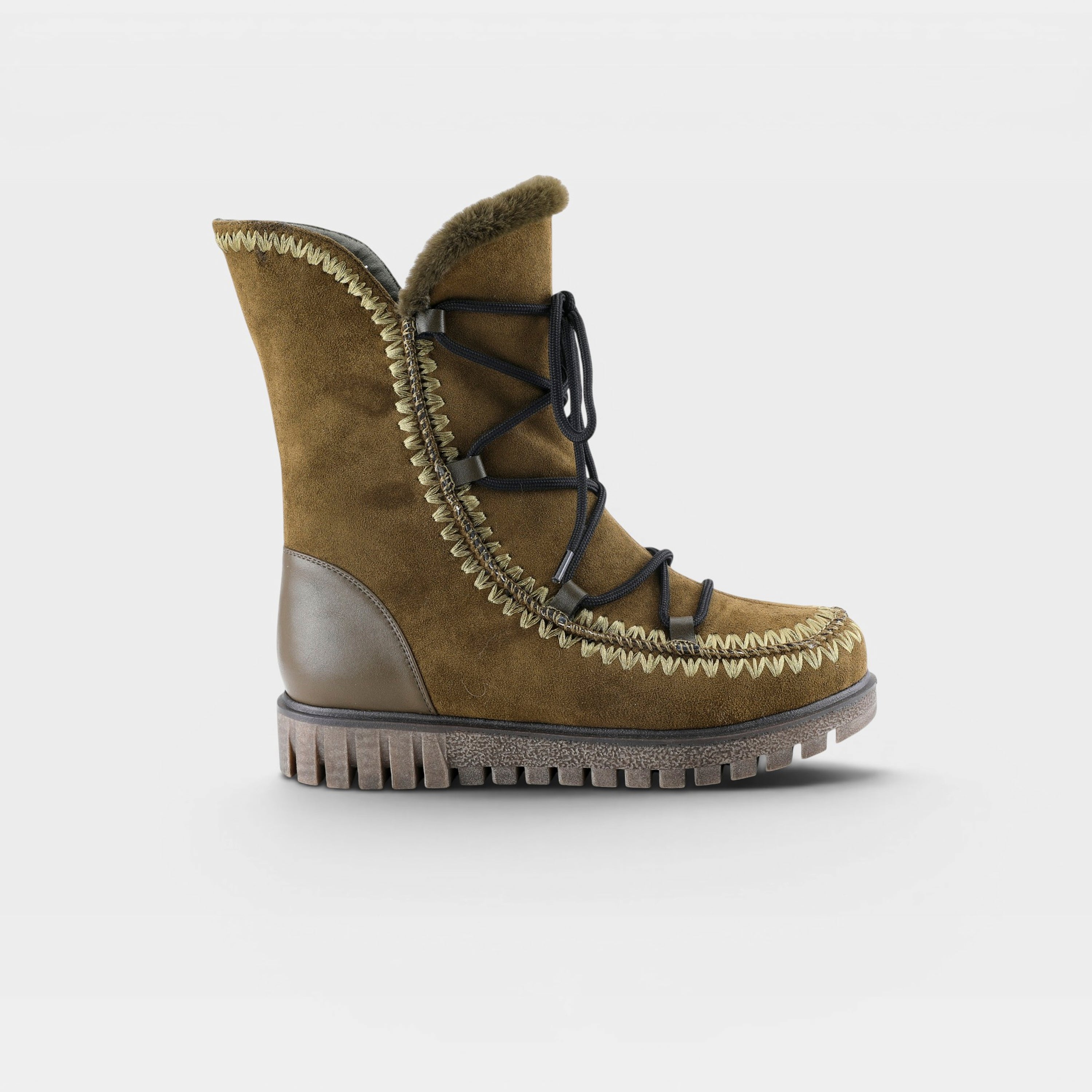 Azura Stich Olive Green Boot