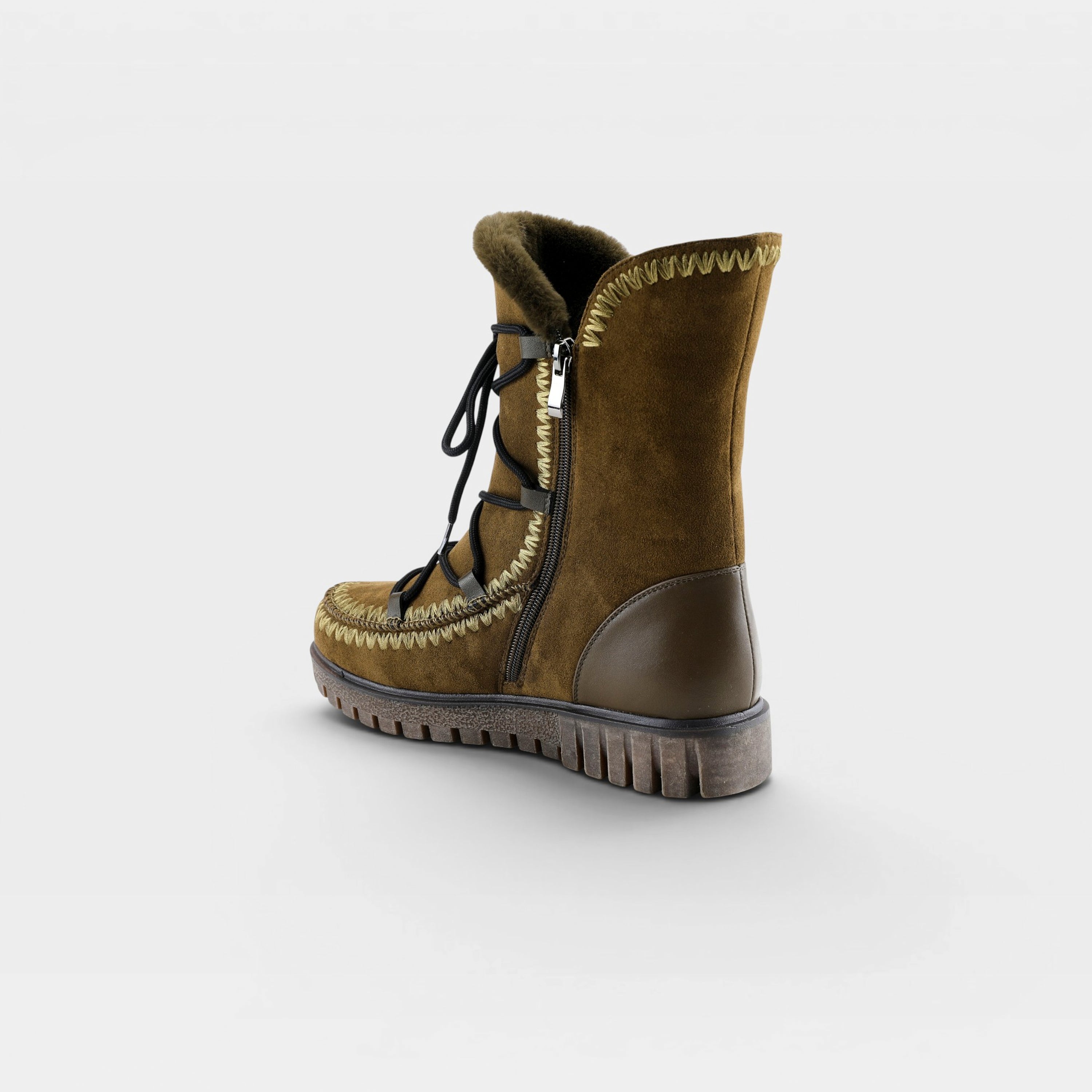 Azura Stich Olive Green Boot