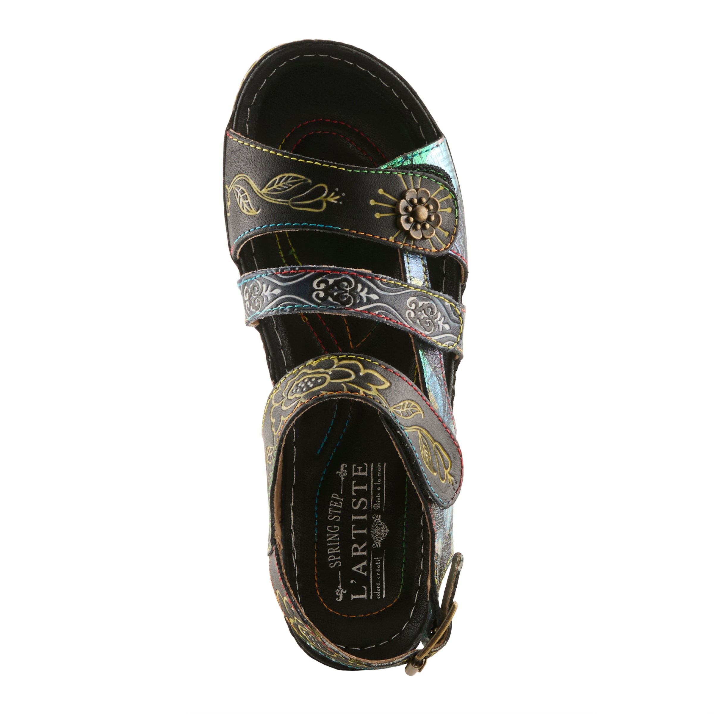 L'Artiste L'ARTISTE SUMACAH SANDAL sandal in camel multi with handcrafted leather design