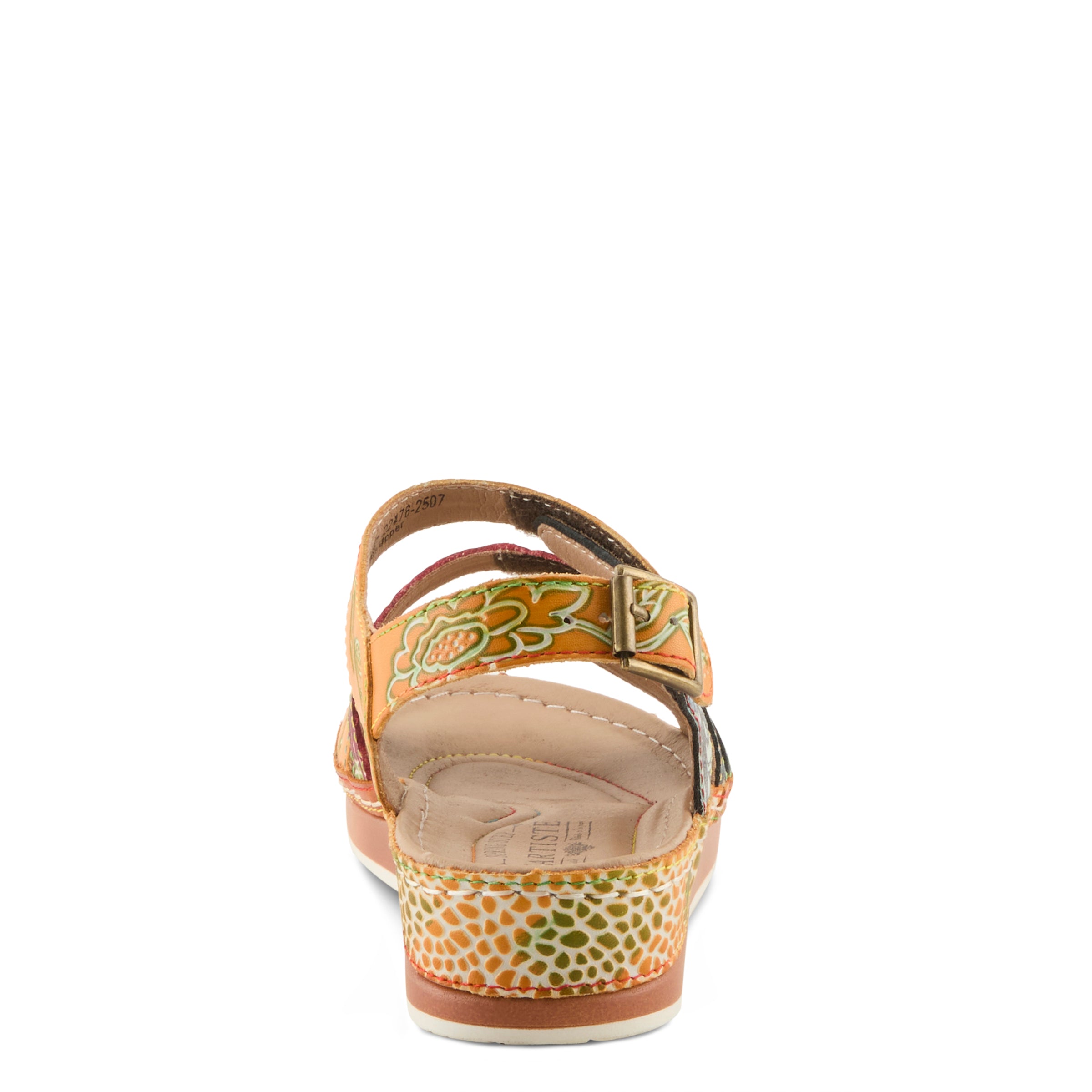 L'Artiste L'ARTISTE SUMACAH SANDAL sandal in beige multi with handcrafted leather design