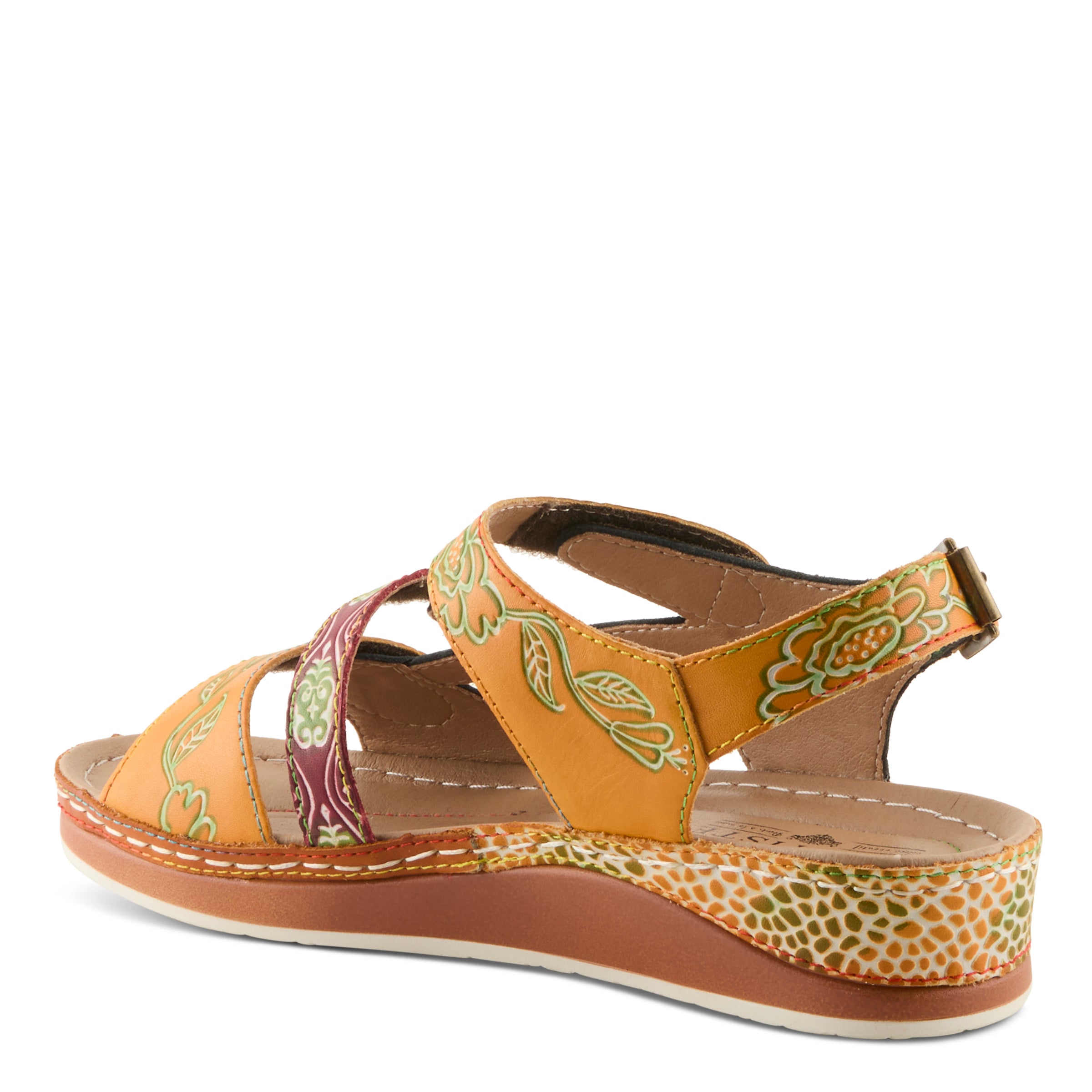L'Artiste L'ARTISTE SUMACAH SANDAL sandal in lilac multi with handcrafted leather design