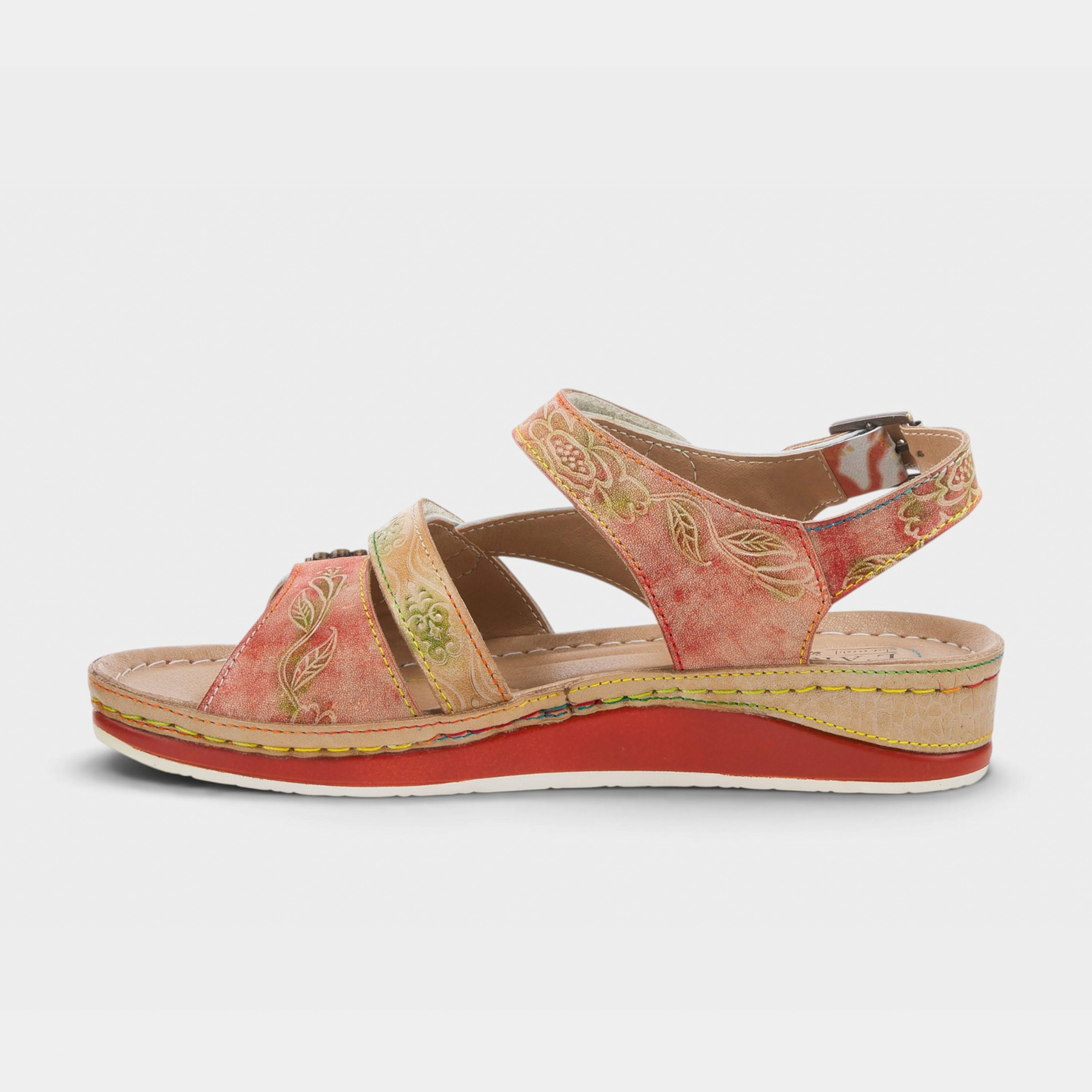 L'Artiste Sumacah sandal in Peach Multi, side view
