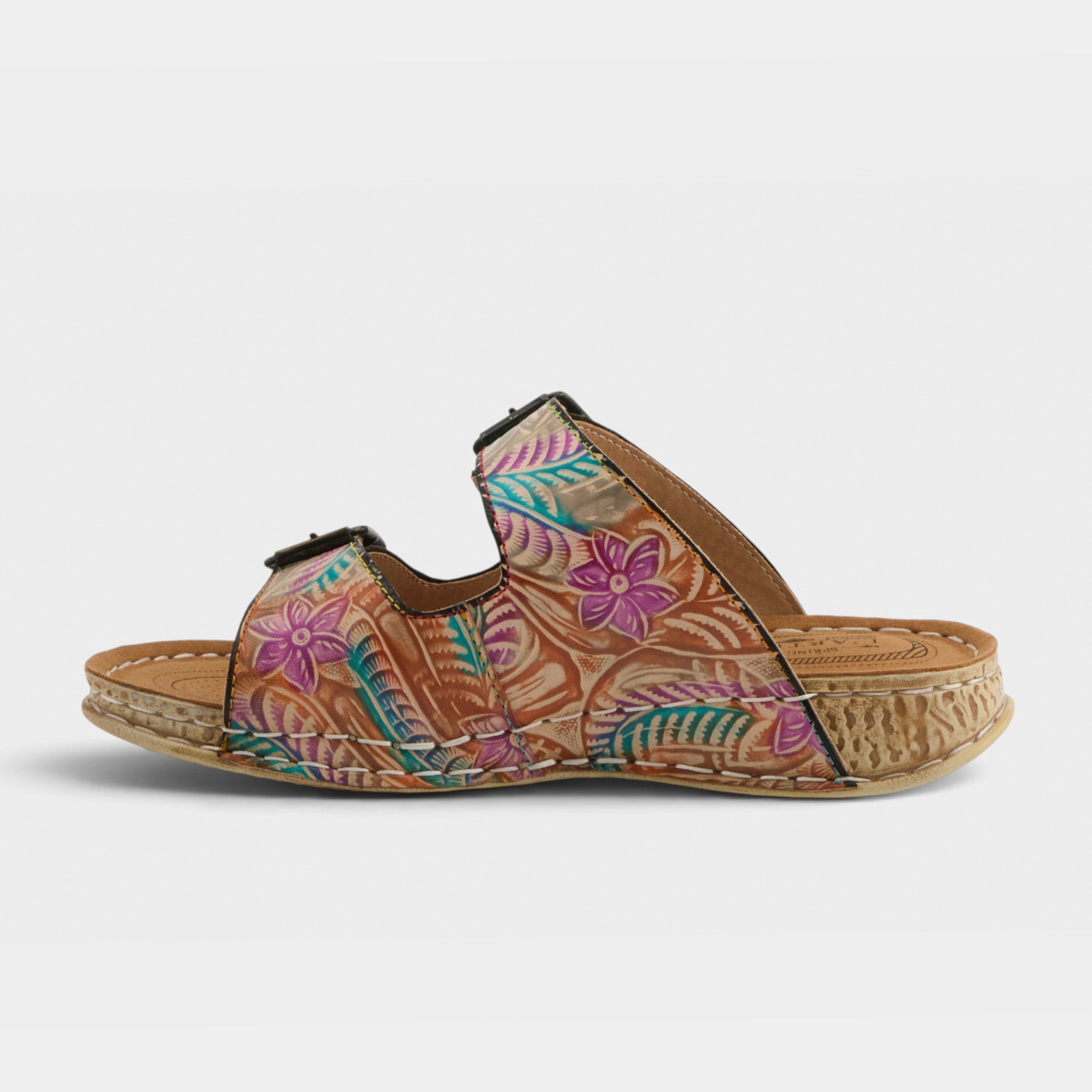 L'Artiste Sunjai sandals in Grey Multi, side view