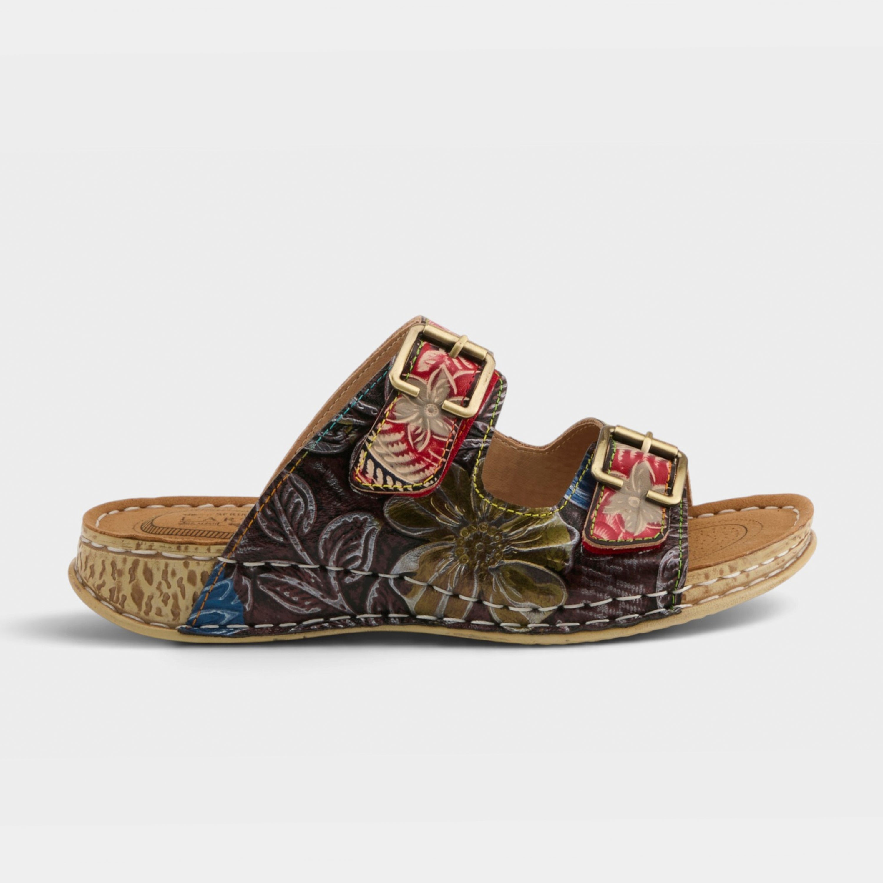L'Artiste Sunjai sandals in Red Multi, hero view