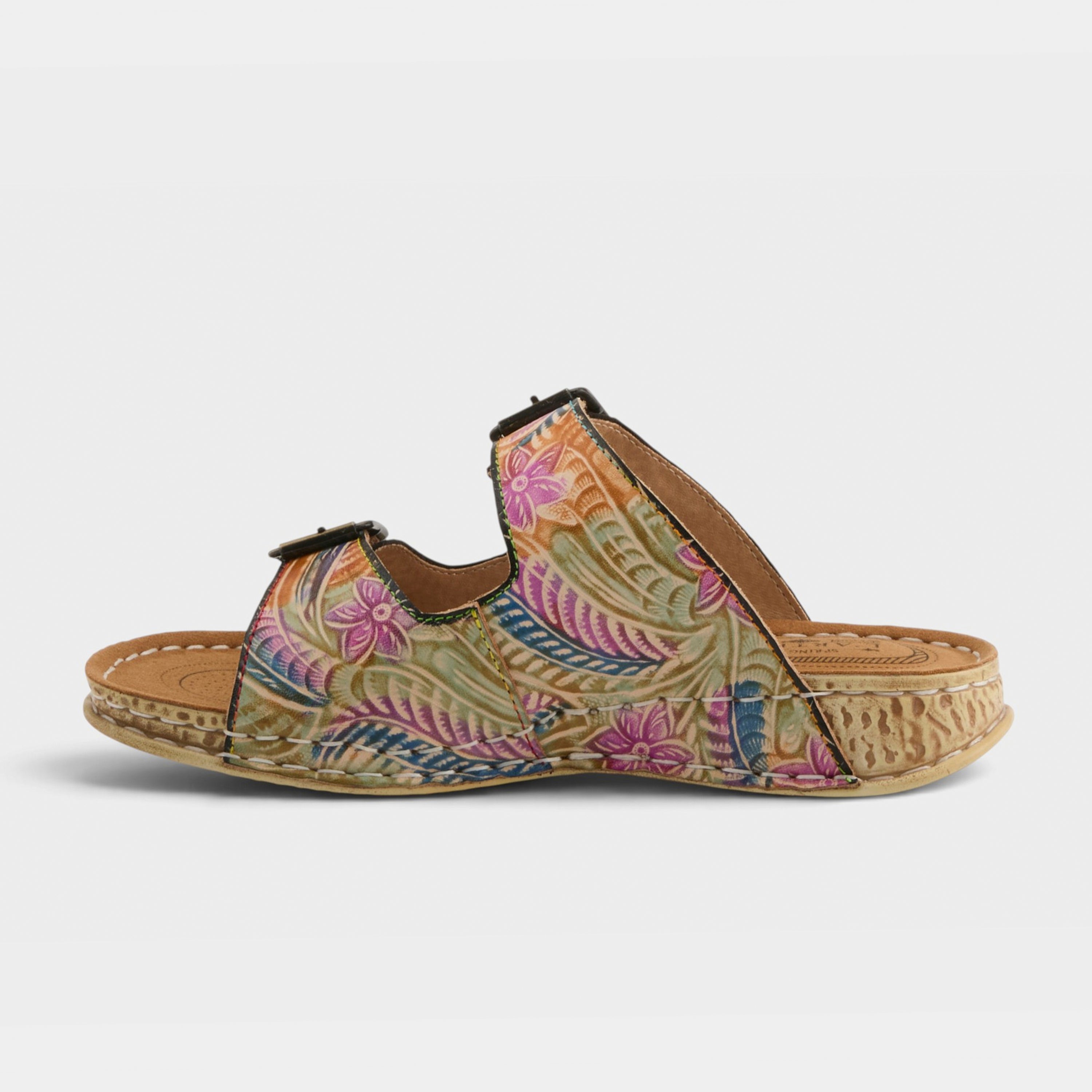 L'Artiste Sunjai sandals in Tan Multi, side view