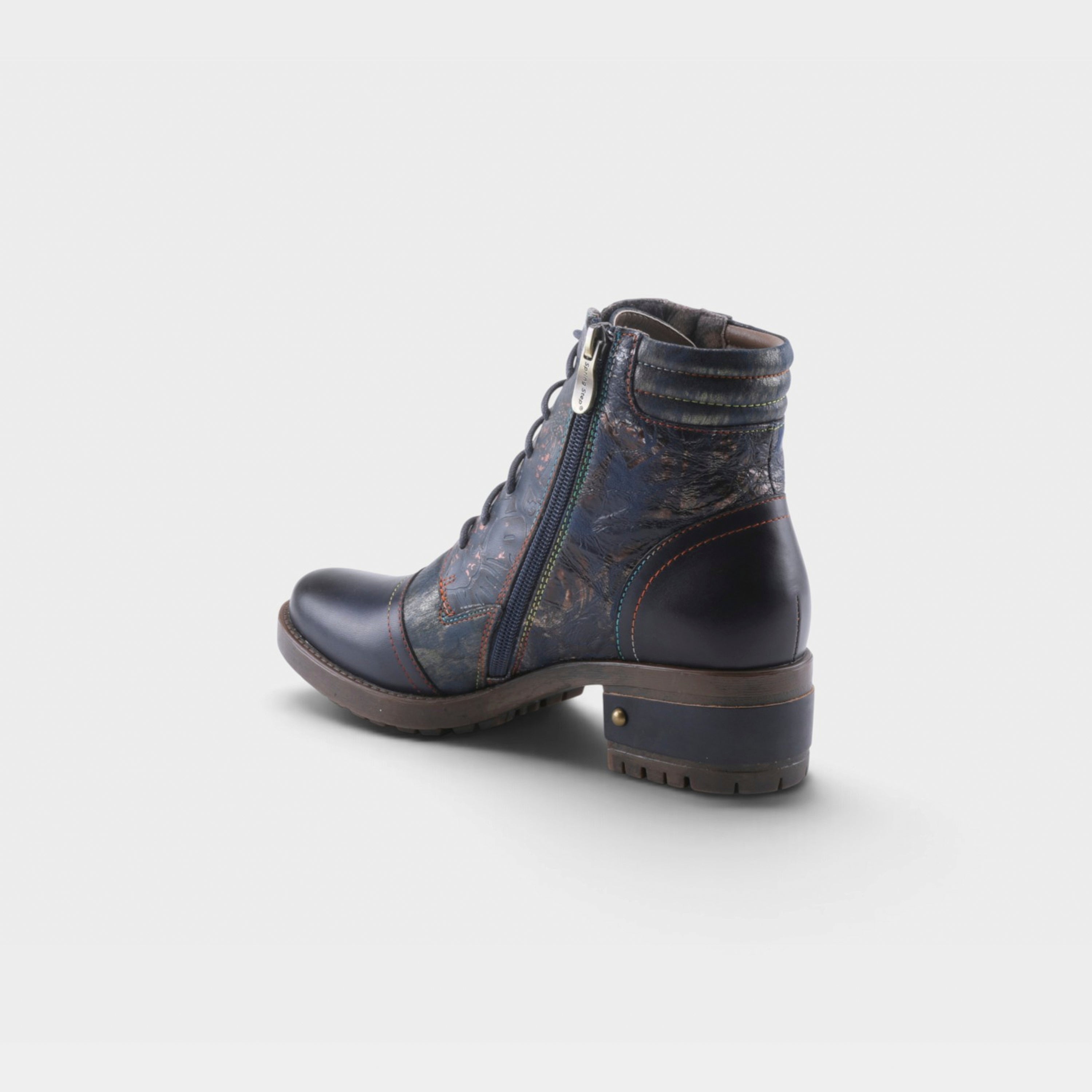 L'Artiste Sunsetride boots in Navy Multi, alternate angle view