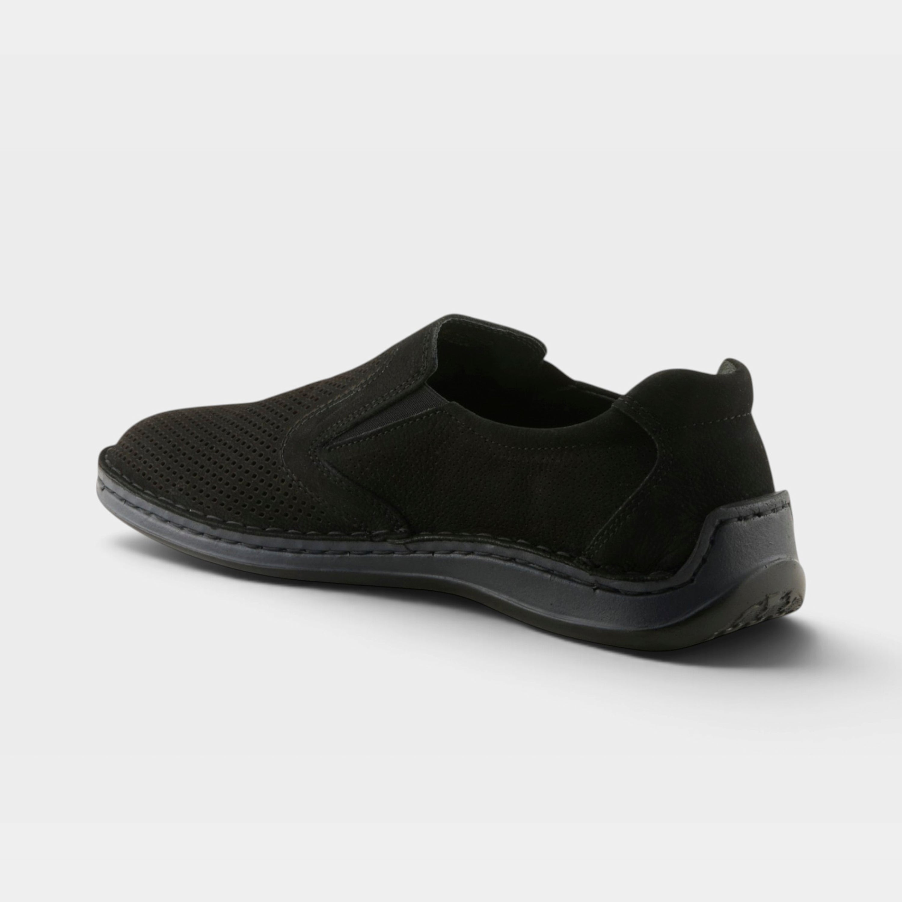 Spring Step Men Surano Black Nubuck Slip-On Shoe
