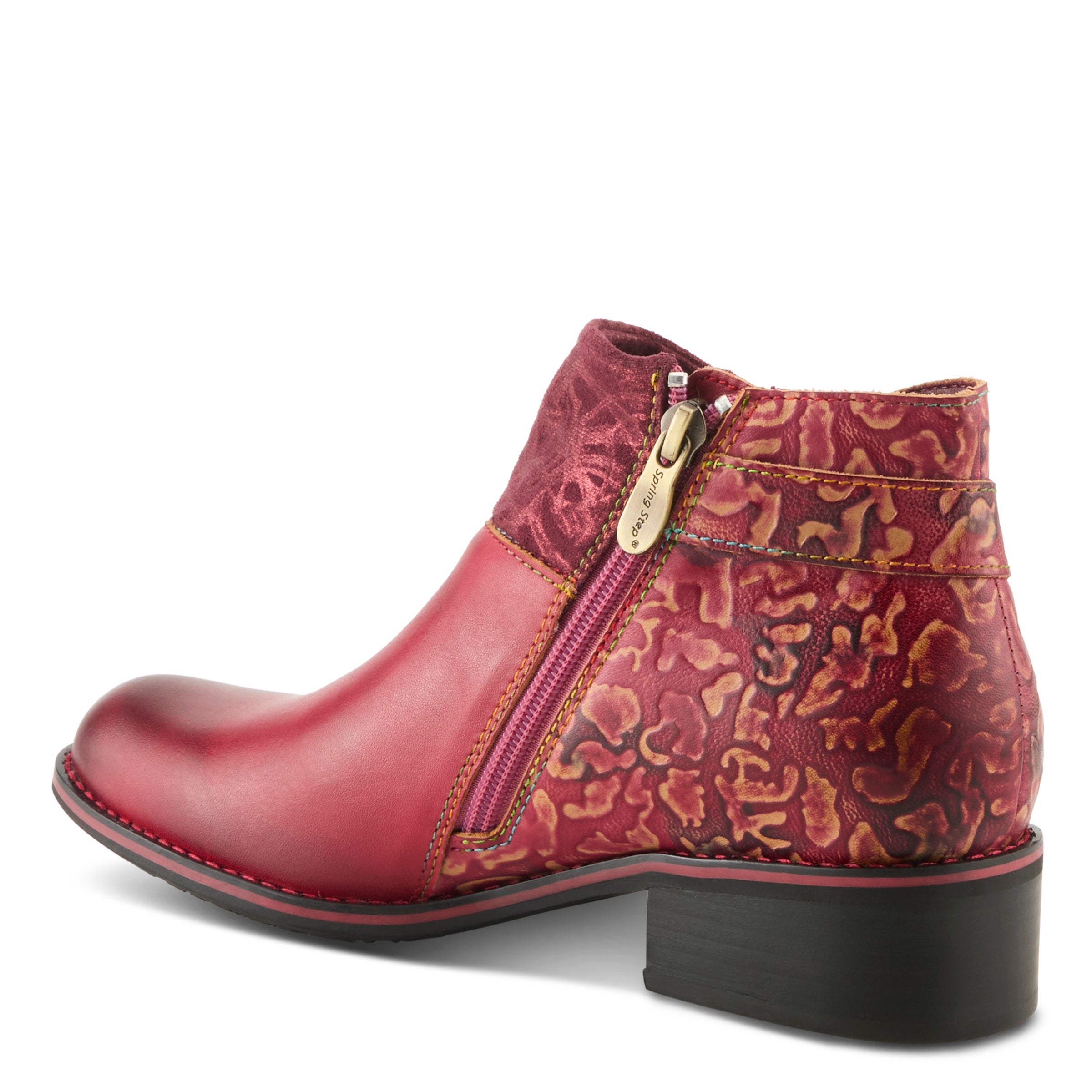 L'Artiste L'ARTISTE TIATIA BOOTS boot in bordeaux with handcrafted leather design