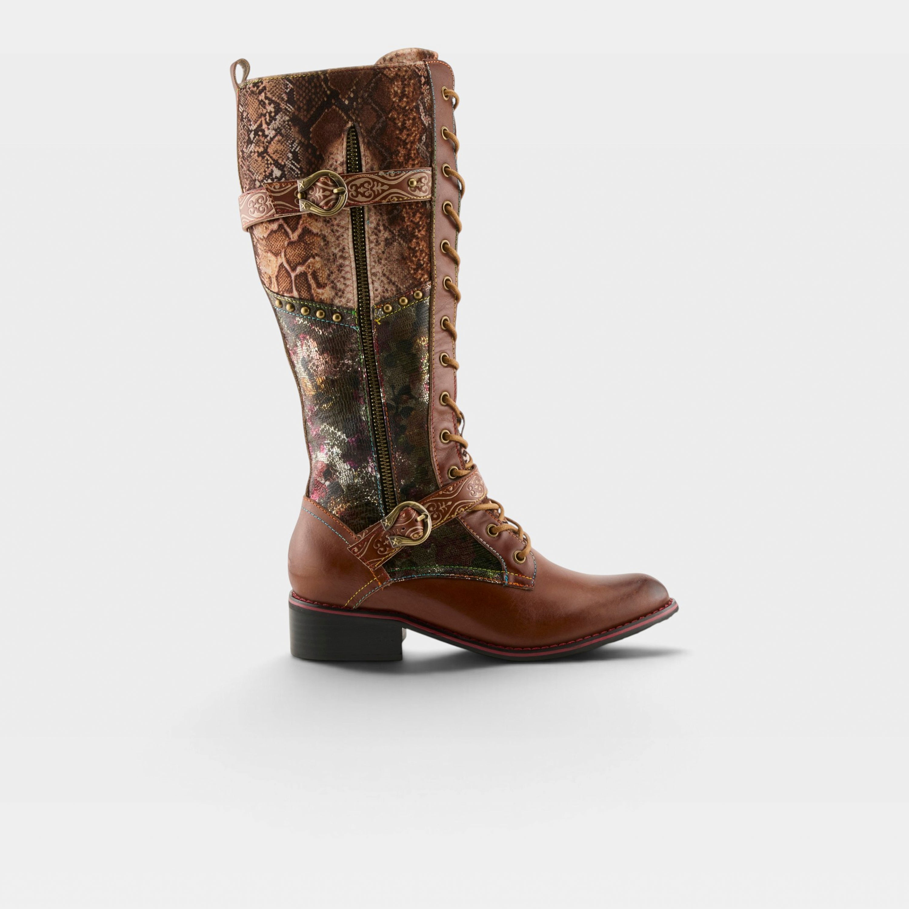 L'Artiste Vaneyck tall western boot in Brown Multi, hero view