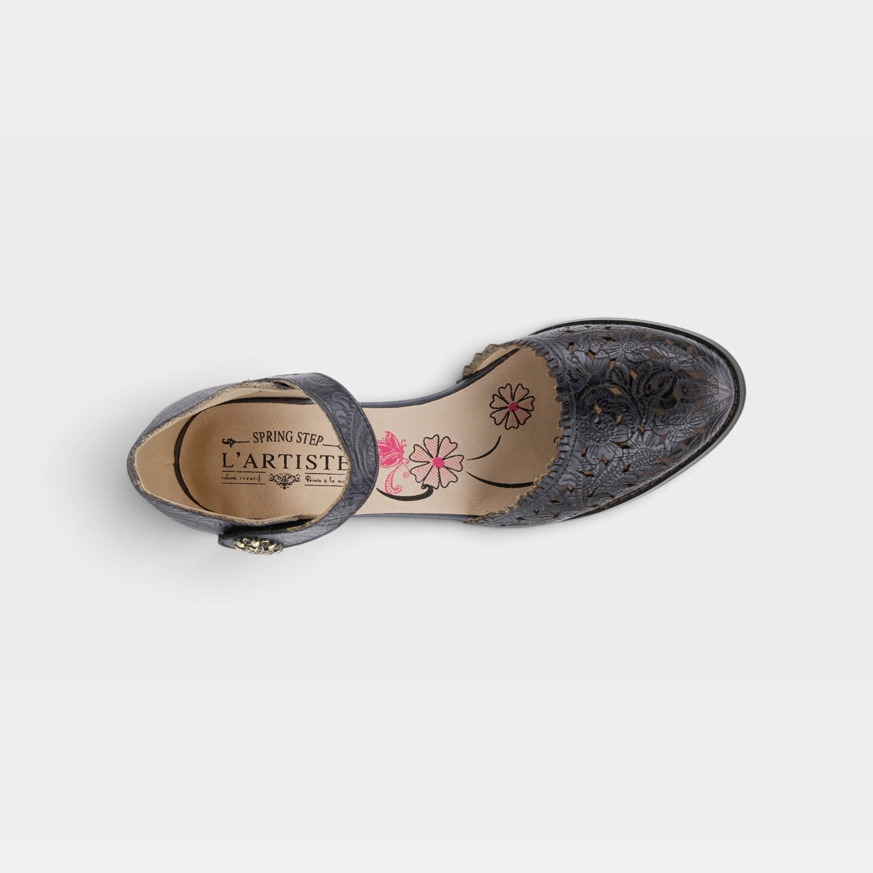 L'Artiste Visionary ankle strap shoes in Black, top view