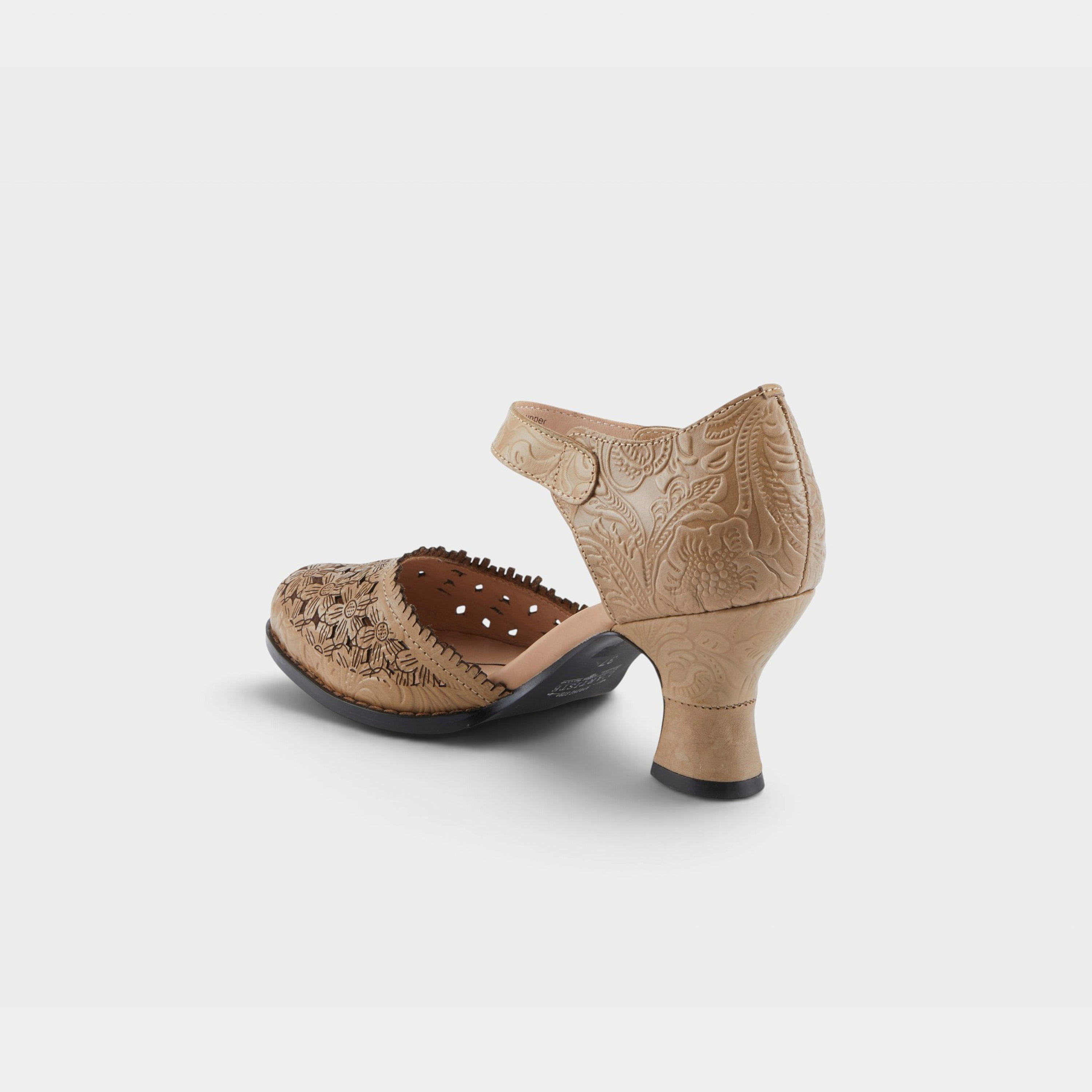 L'Artiste Visionary ankle strap shoes in Beige, alternate angle view