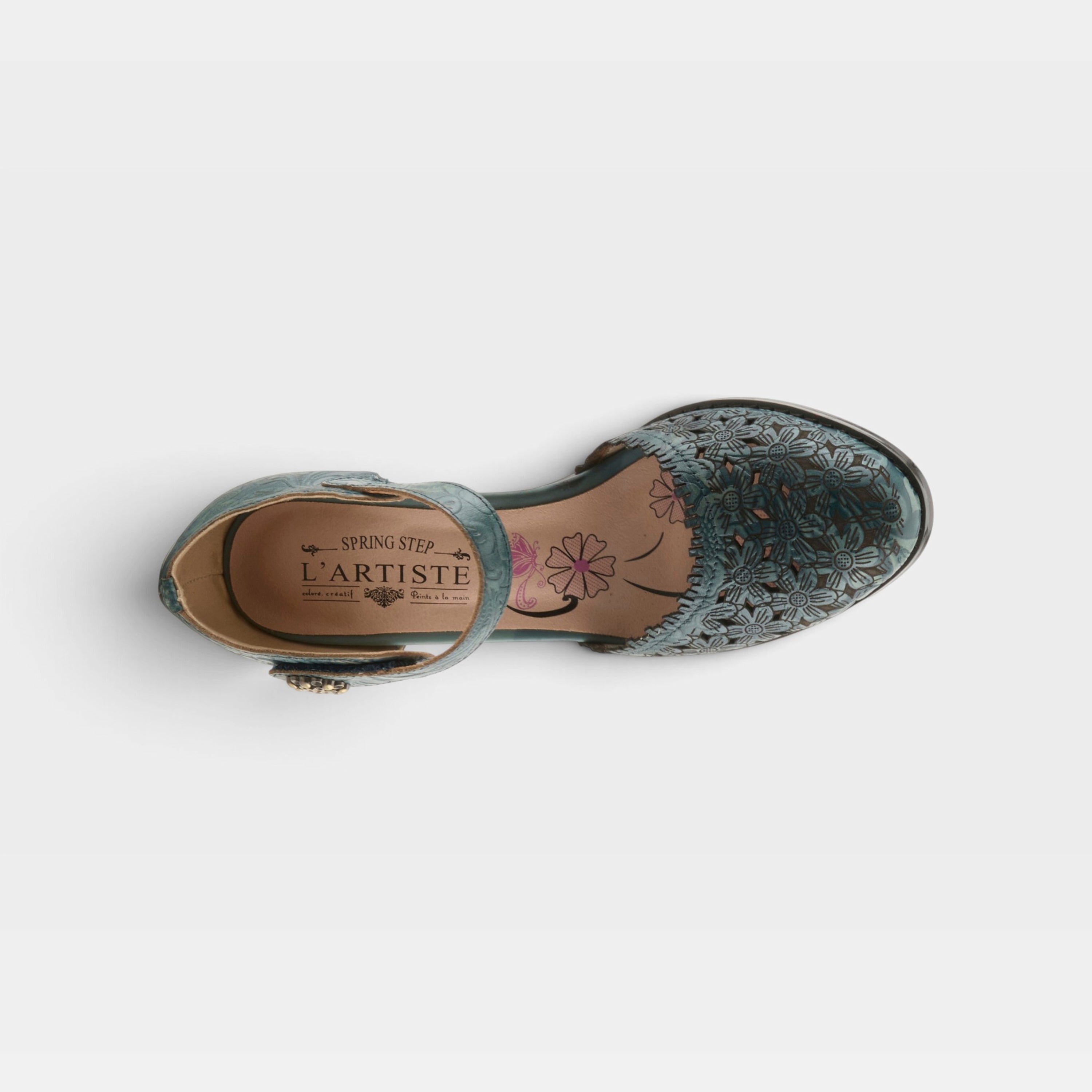 L'Artiste Visionary ankle strap shoes in Blue, top view
