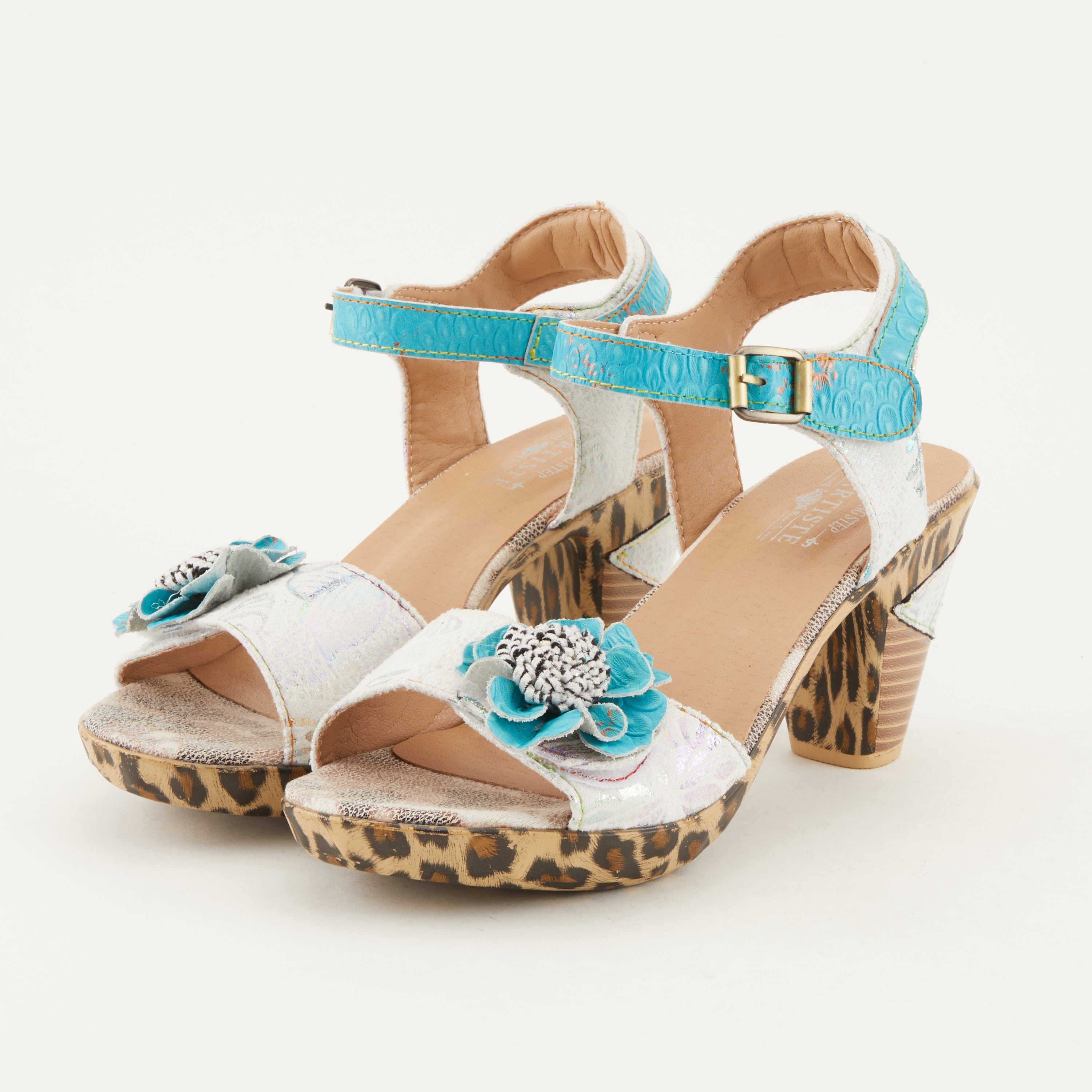 L'Artiste L'ARTISTE WILDCAT SANDALS sandal in ice multi with handcrafted leather design