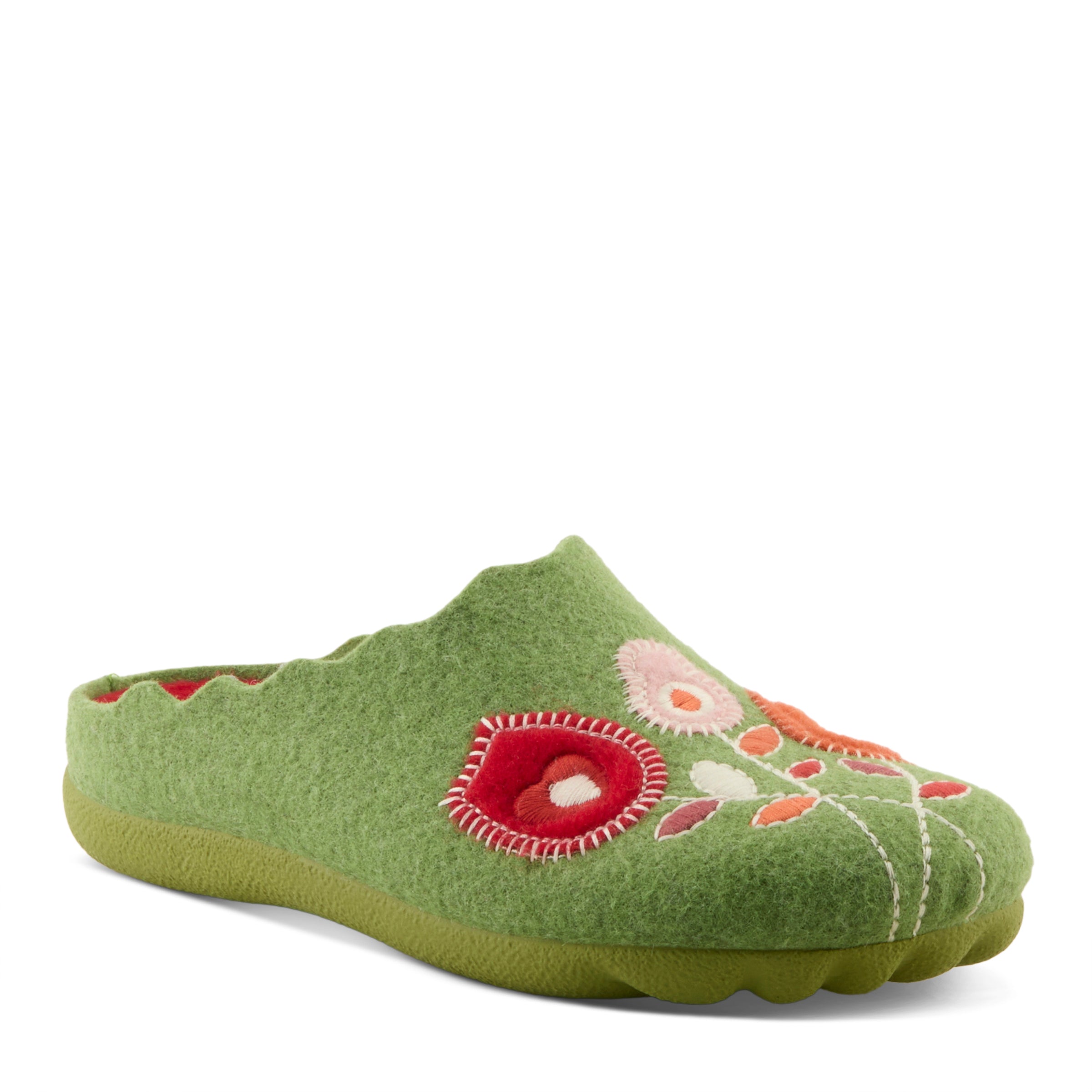Flexus FLEXUS WILDFLOWER SLIPPER comfort shoe in green with flexible sole