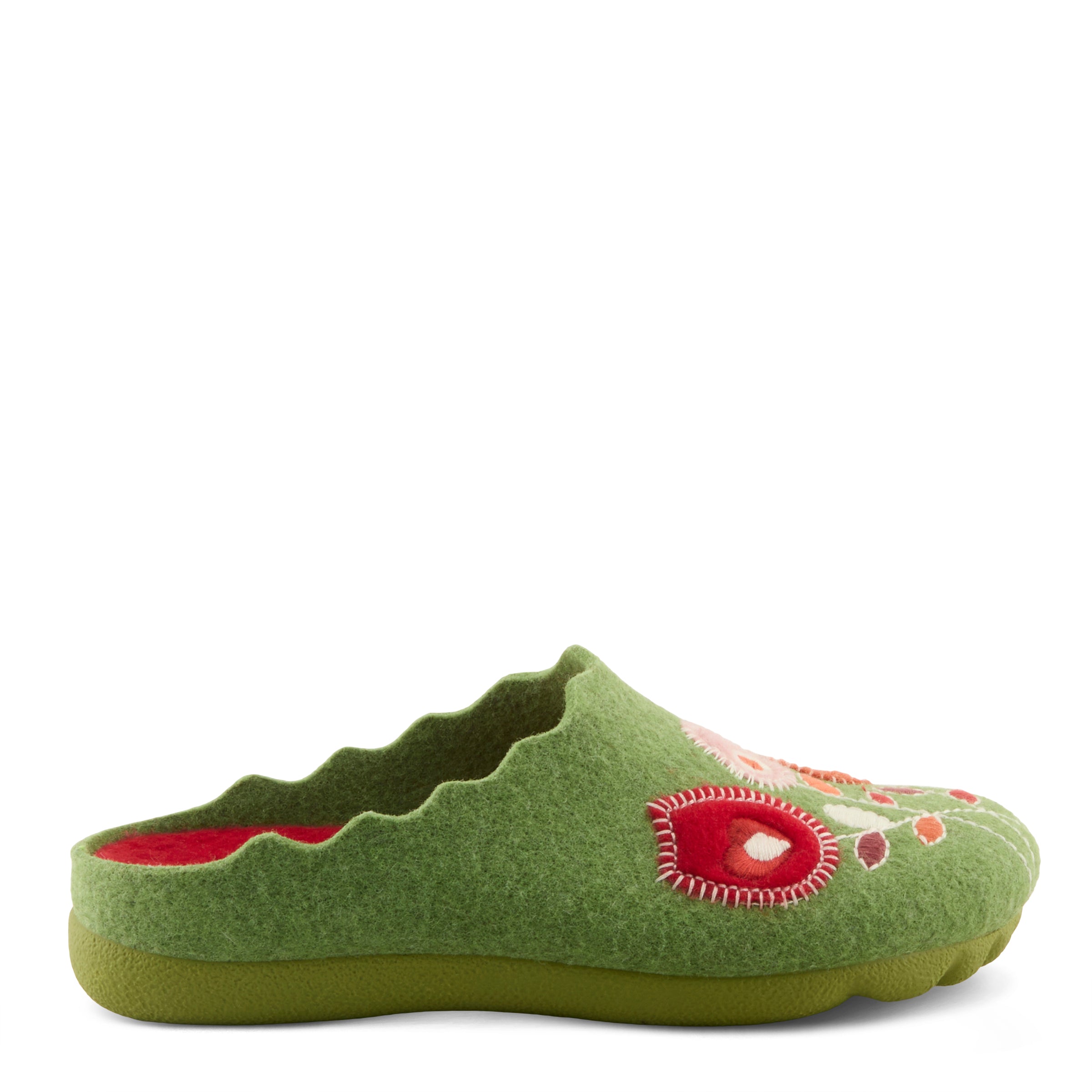 Flexus FLEXUS WILDFLOWER SLIPPER comfort shoe in green with flexible sole